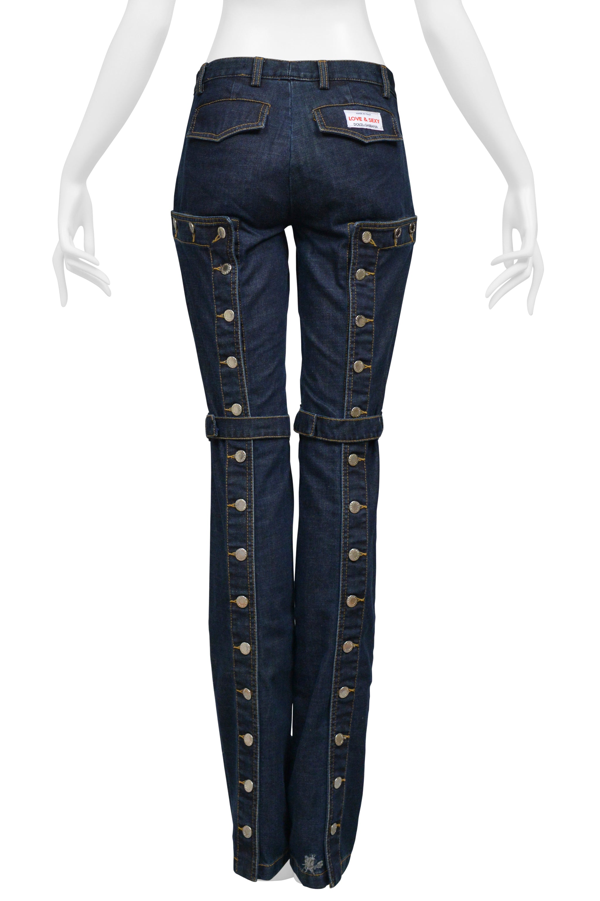 DOLCE & GABBANA DARK BLUE DENIM SAILOR FRONT JEANS