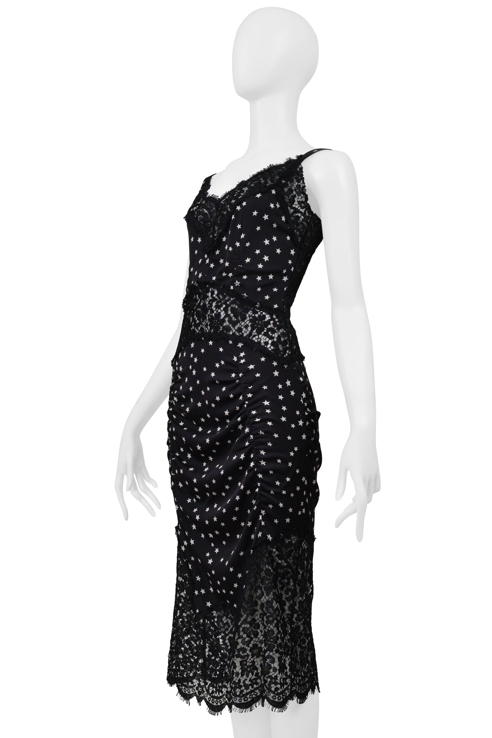 DOLCE & GABBANA BLACK LACE DRESS WITH STAR PRINT 2011
