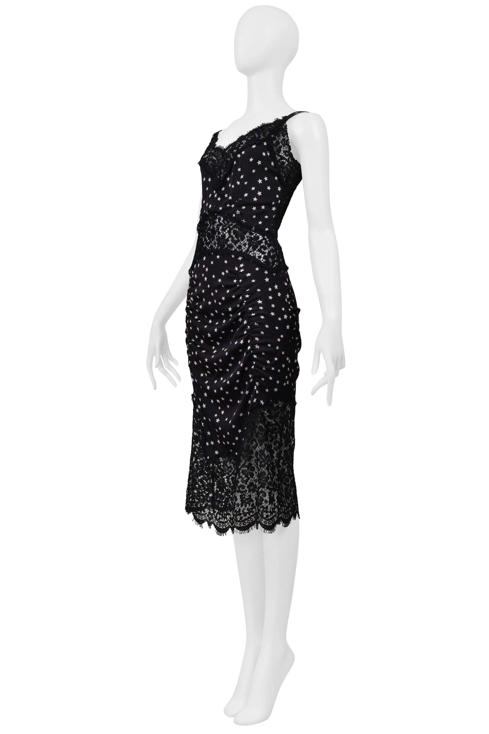 DOLCE & GABBANA BLACK LACE DRESS WITH STAR PRINT 2011