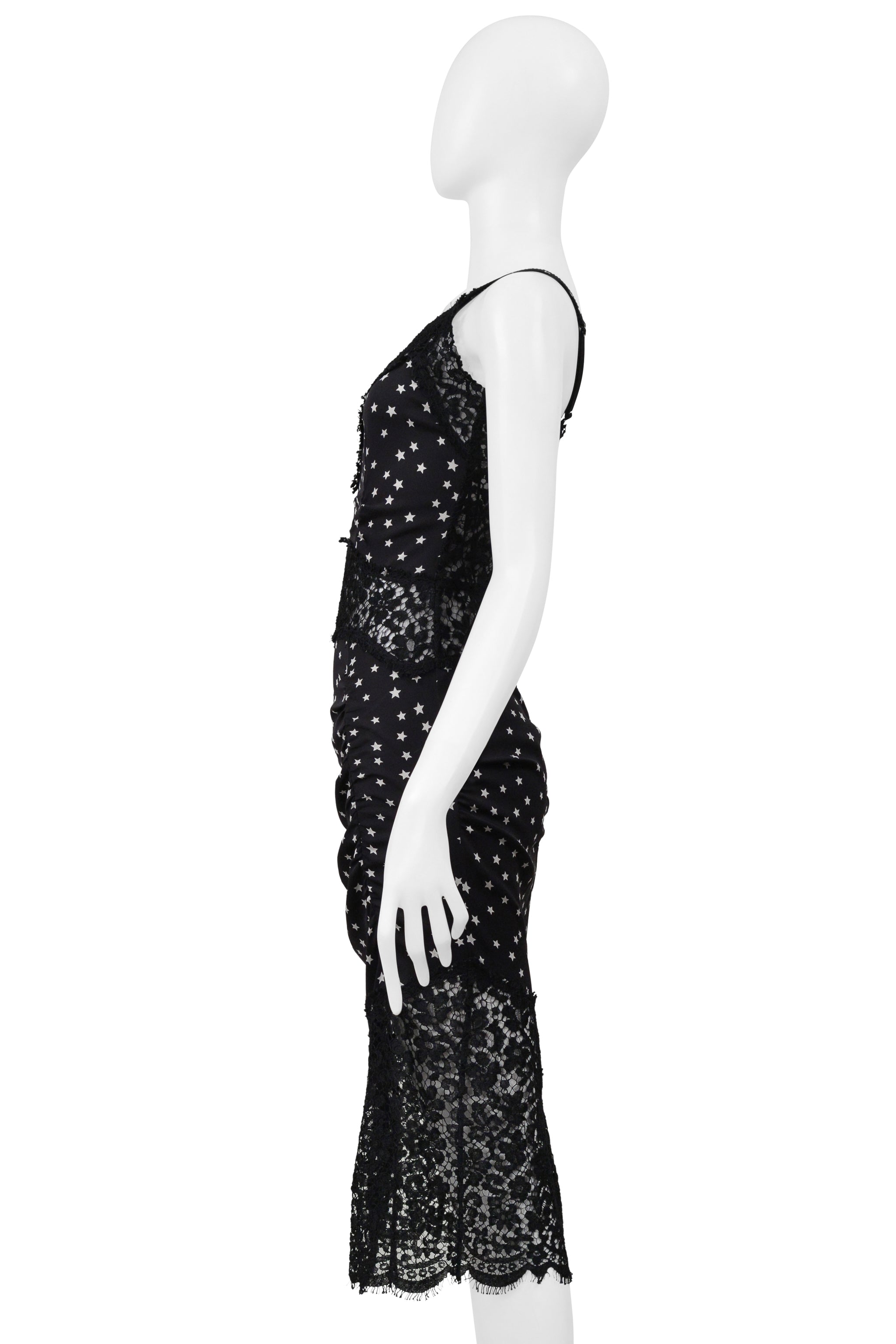DOLCE & GABBANA BLACK LACE DRESS WITH STAR PRINT 2011