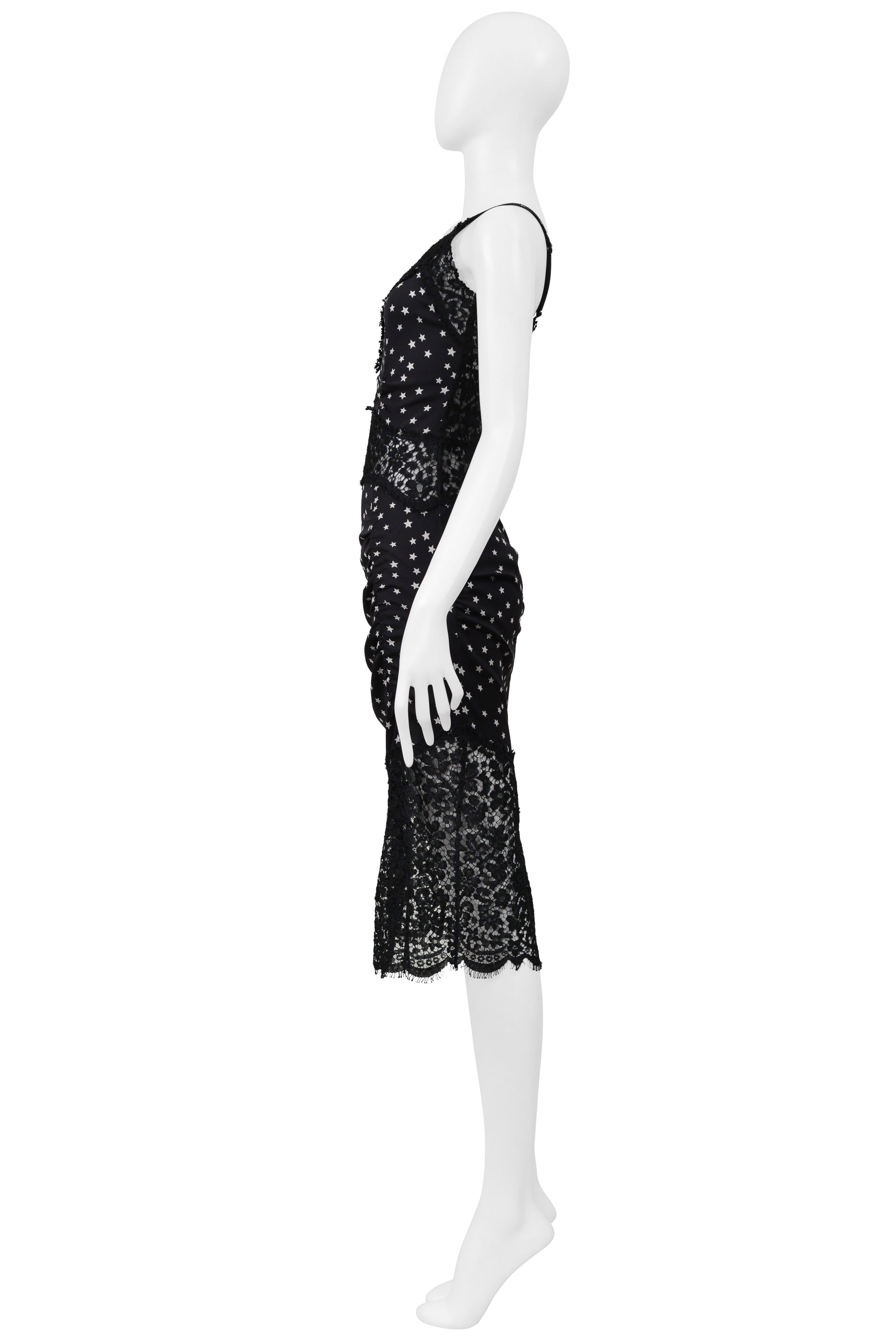DOLCE & GABBANA BLACK LACE DRESS WITH STAR PRINT 2011