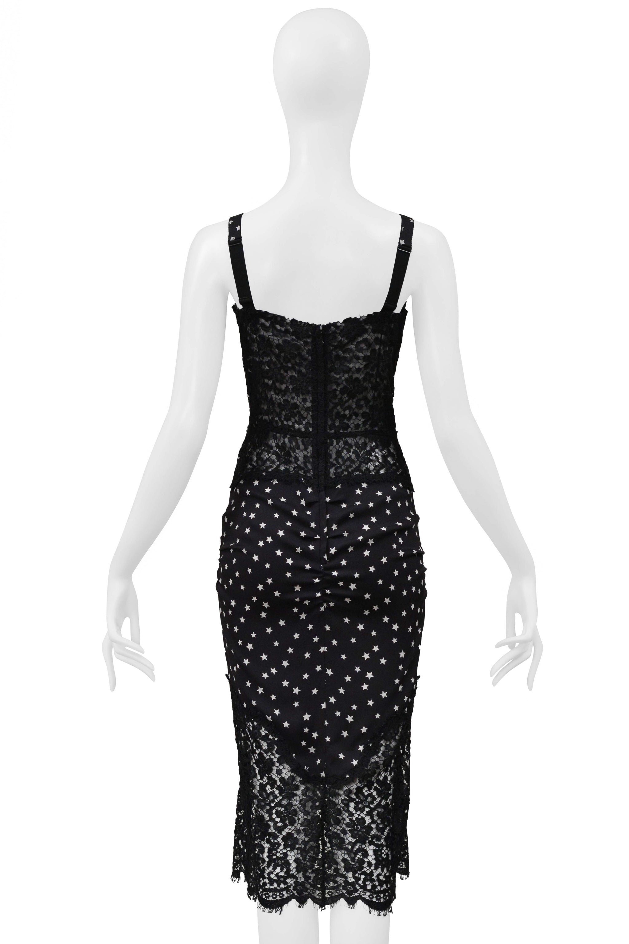 DOLCE & GABBANA BLACK LACE DRESS WITH STAR PRINT 2011