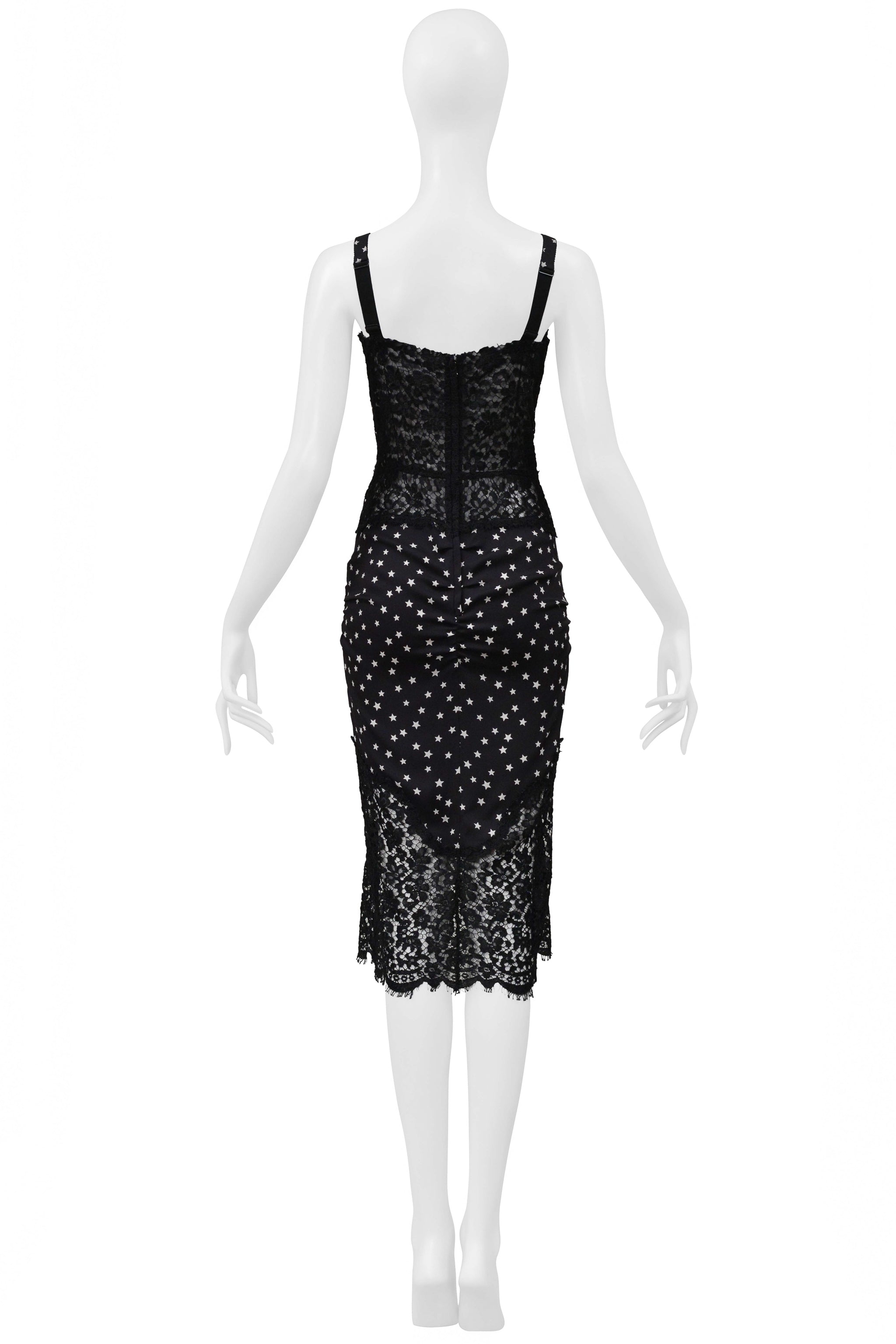 DOLCE & GABBANA BLACK LACE DRESS WITH STAR PRINT 2011
