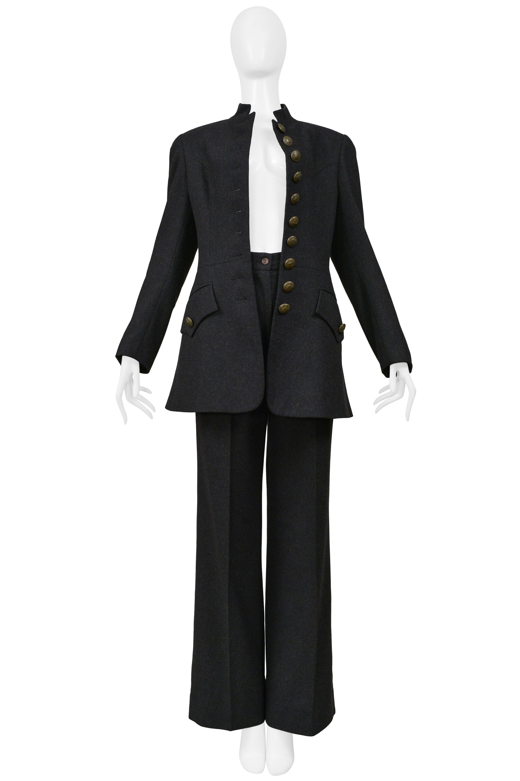DOLCE & GABBANA CHARCOAL WOOL SUIT ENSEMBLE