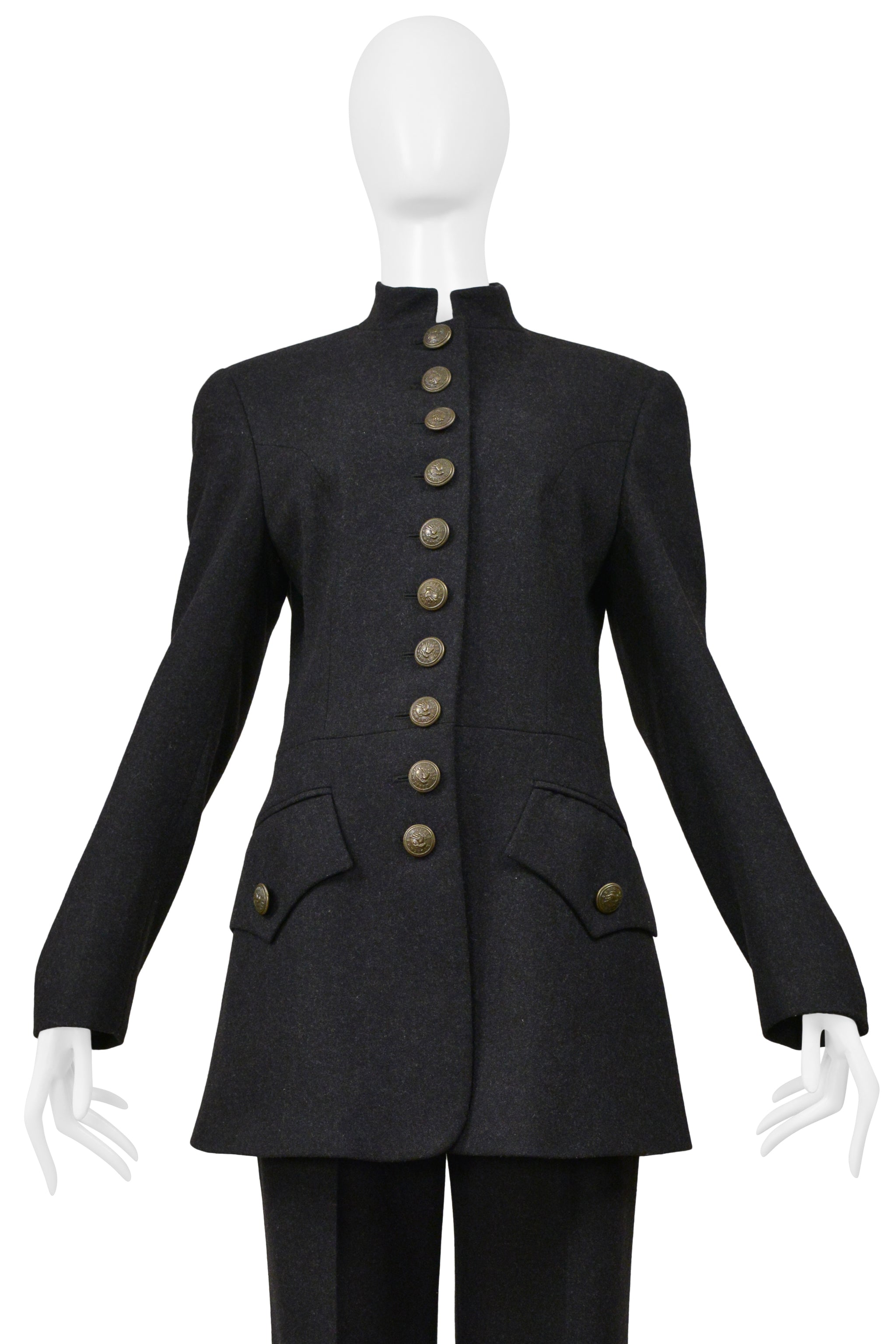 DOLCE & GABBANA CHARCOAL WOOL SUIT ENSEMBLE