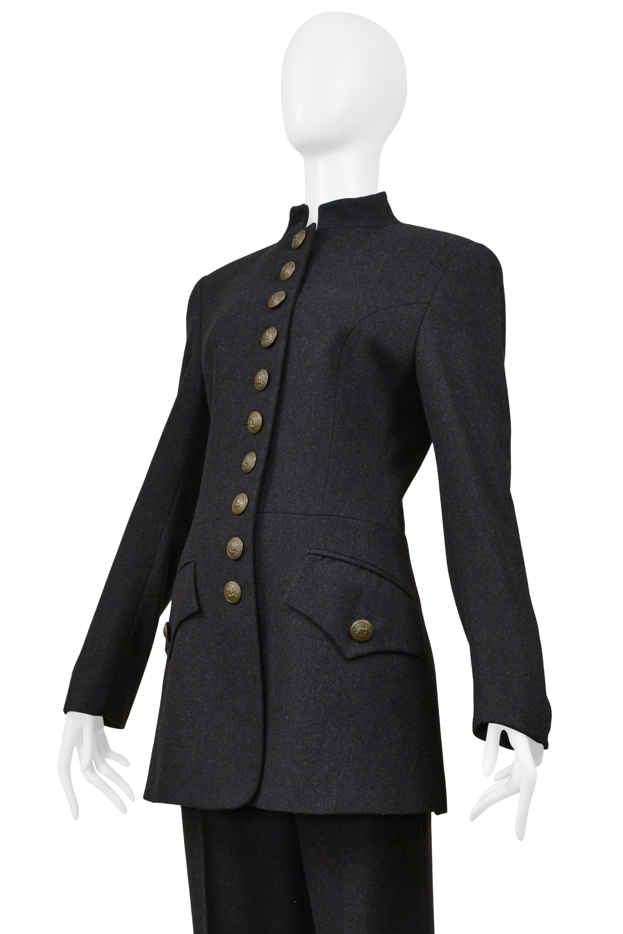 DOLCE & GABBANA CHARCOAL WOOL SUIT ENSEMBLE