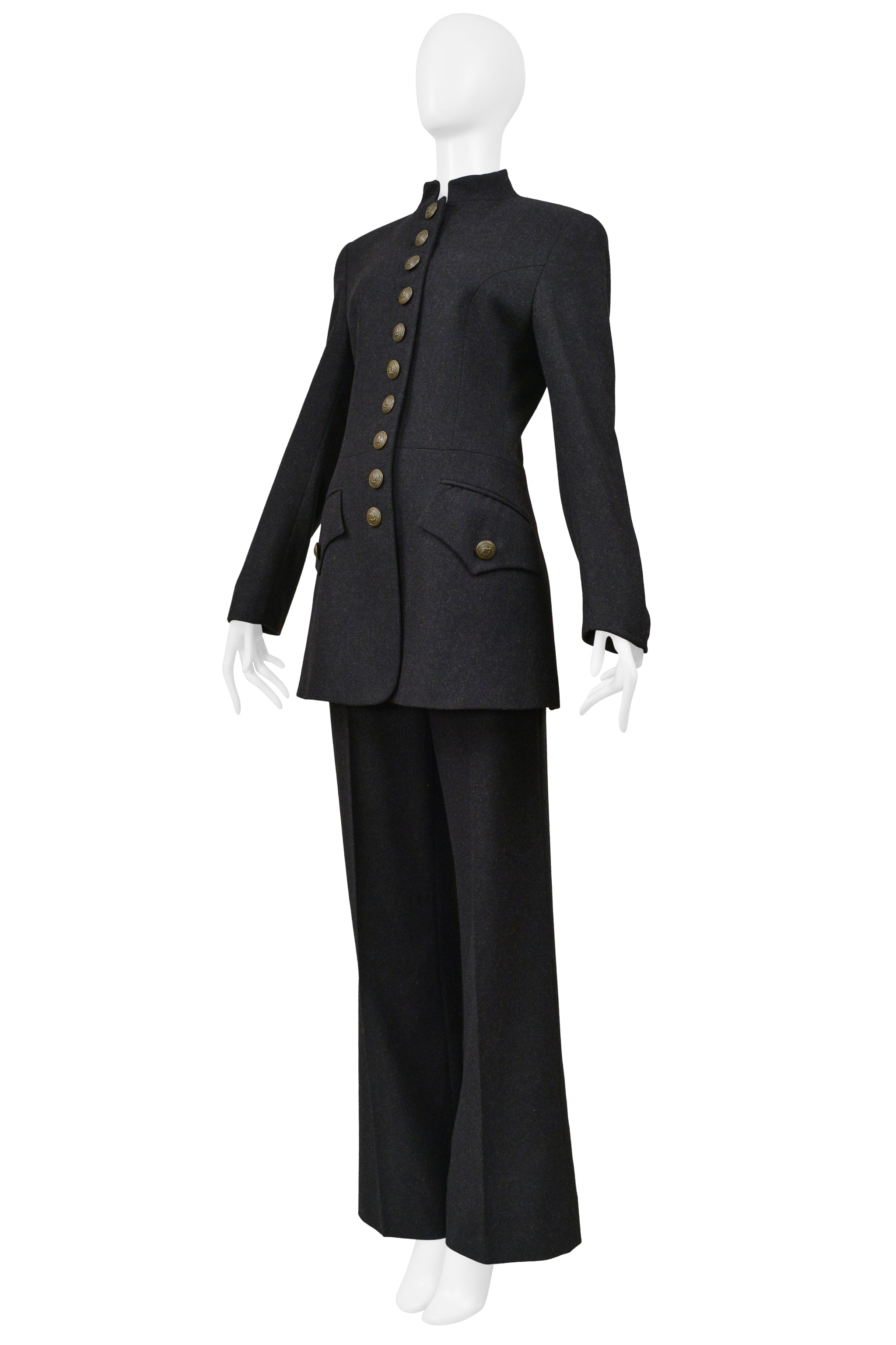 DOLCE & GABBANA CHARCOAL WOOL SUIT ENSEMBLE