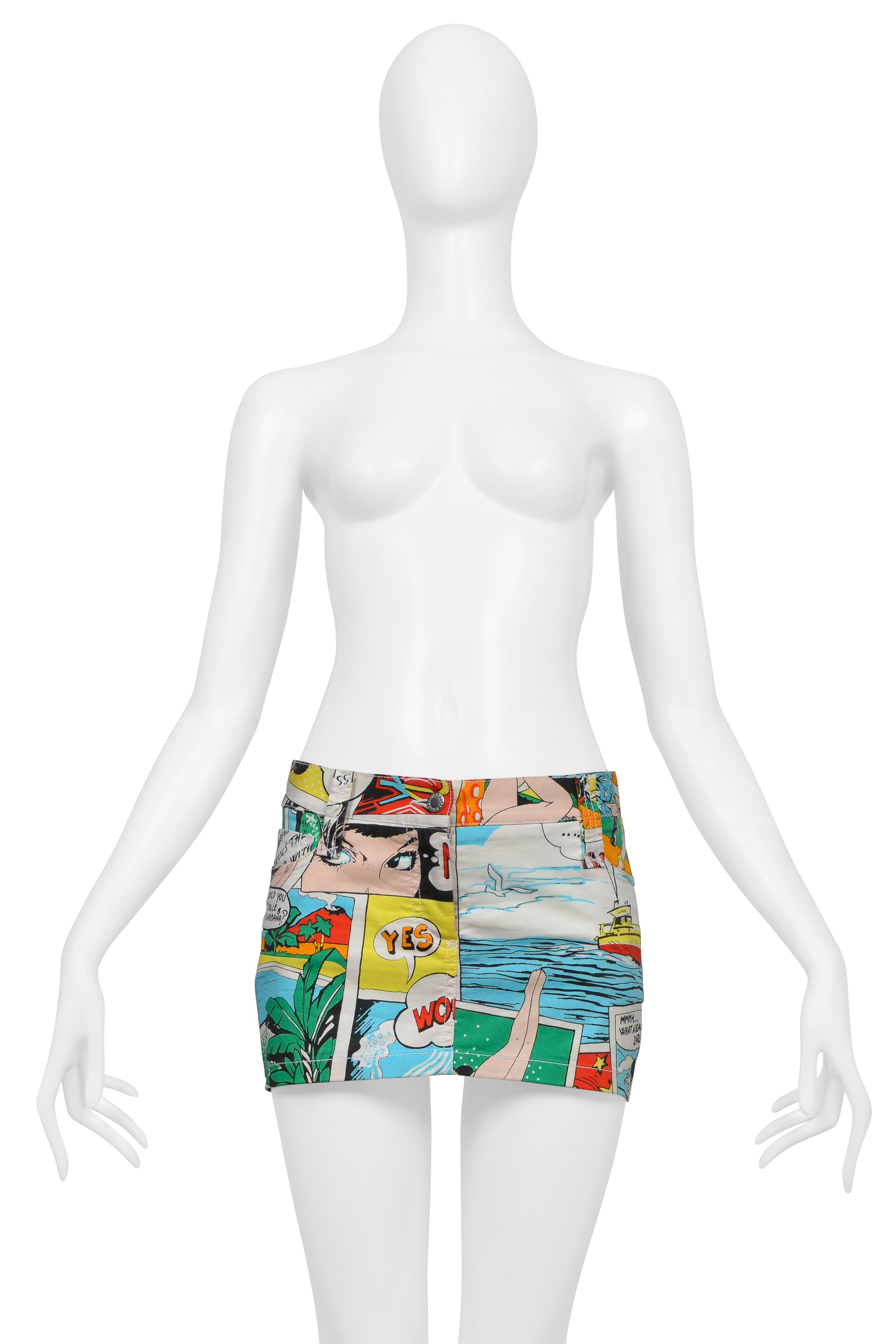 DOLCE & GABBANA MULTICOLOR COMIC BOOK PRINT SUPER MINI SKIRT