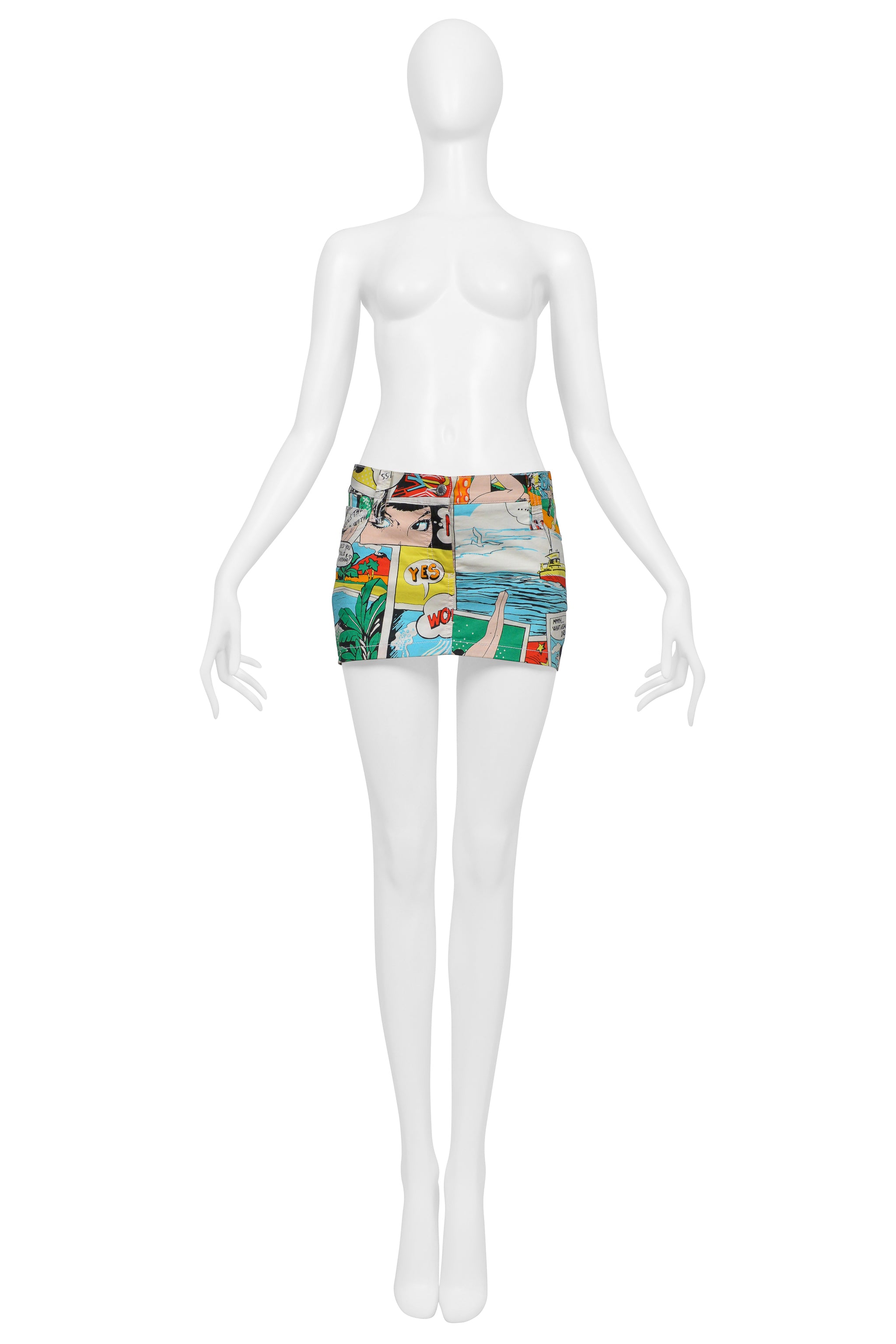 DOLCE & GABBANA MULTICOLOR COMIC BOOK PRINT SUPER MINI SKIRT