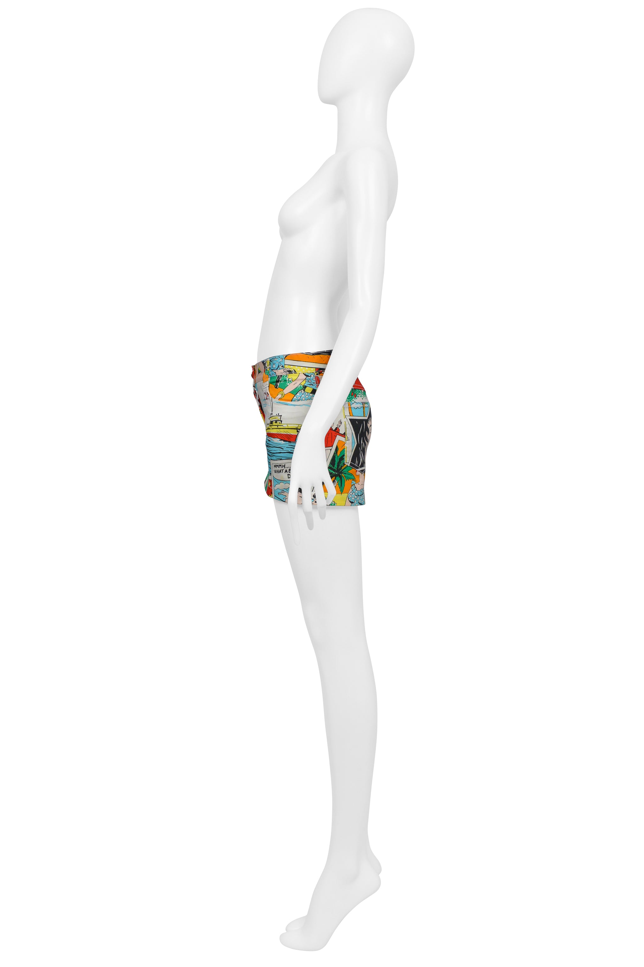 DOLCE & GABBANA MULTICOLOR COMIC BOOK PRINT SUPER MINI SKIRT