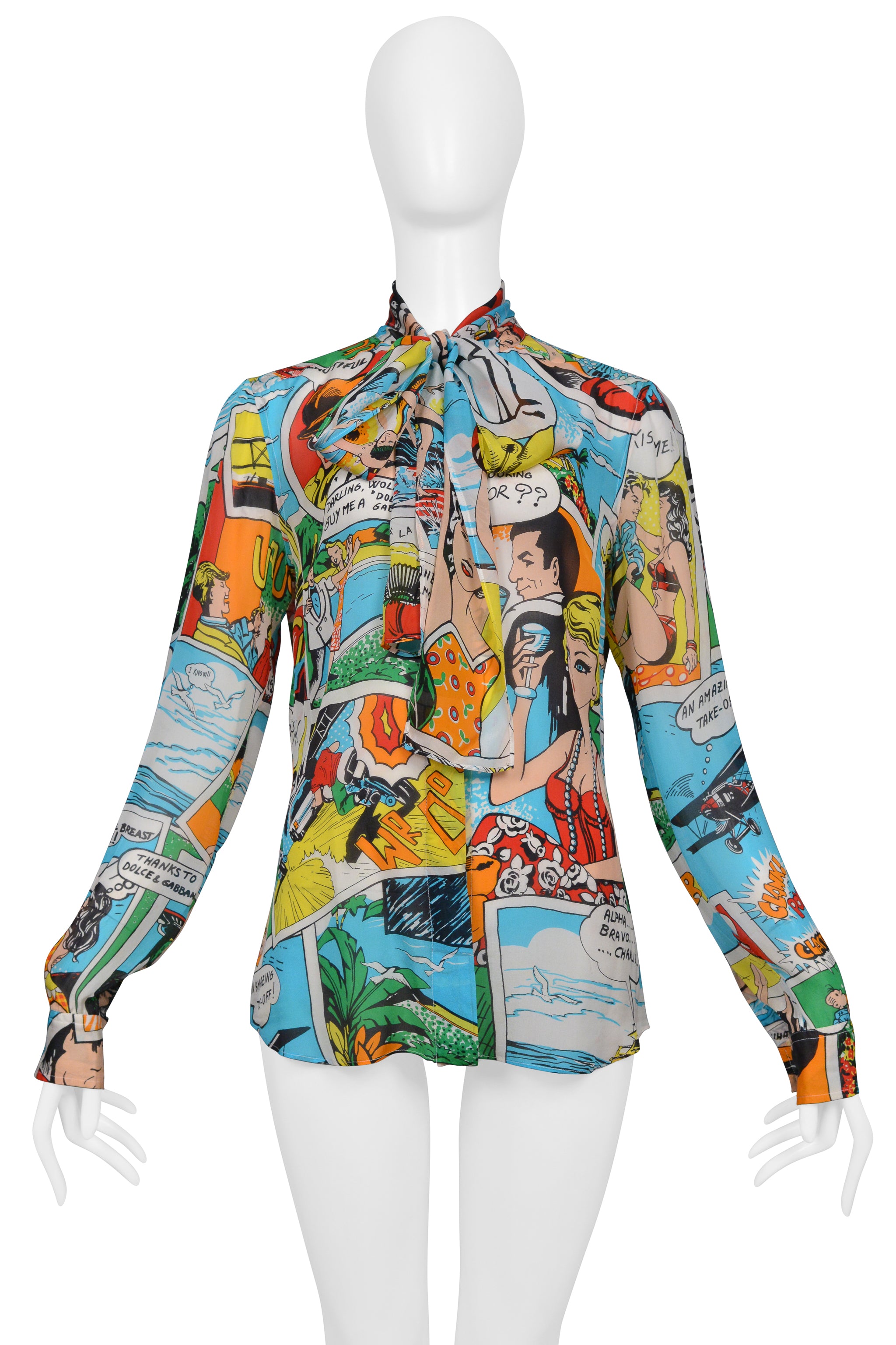 DOLCE & GABBANA MULTICOLOR COMIC BOOK PRINT TOP