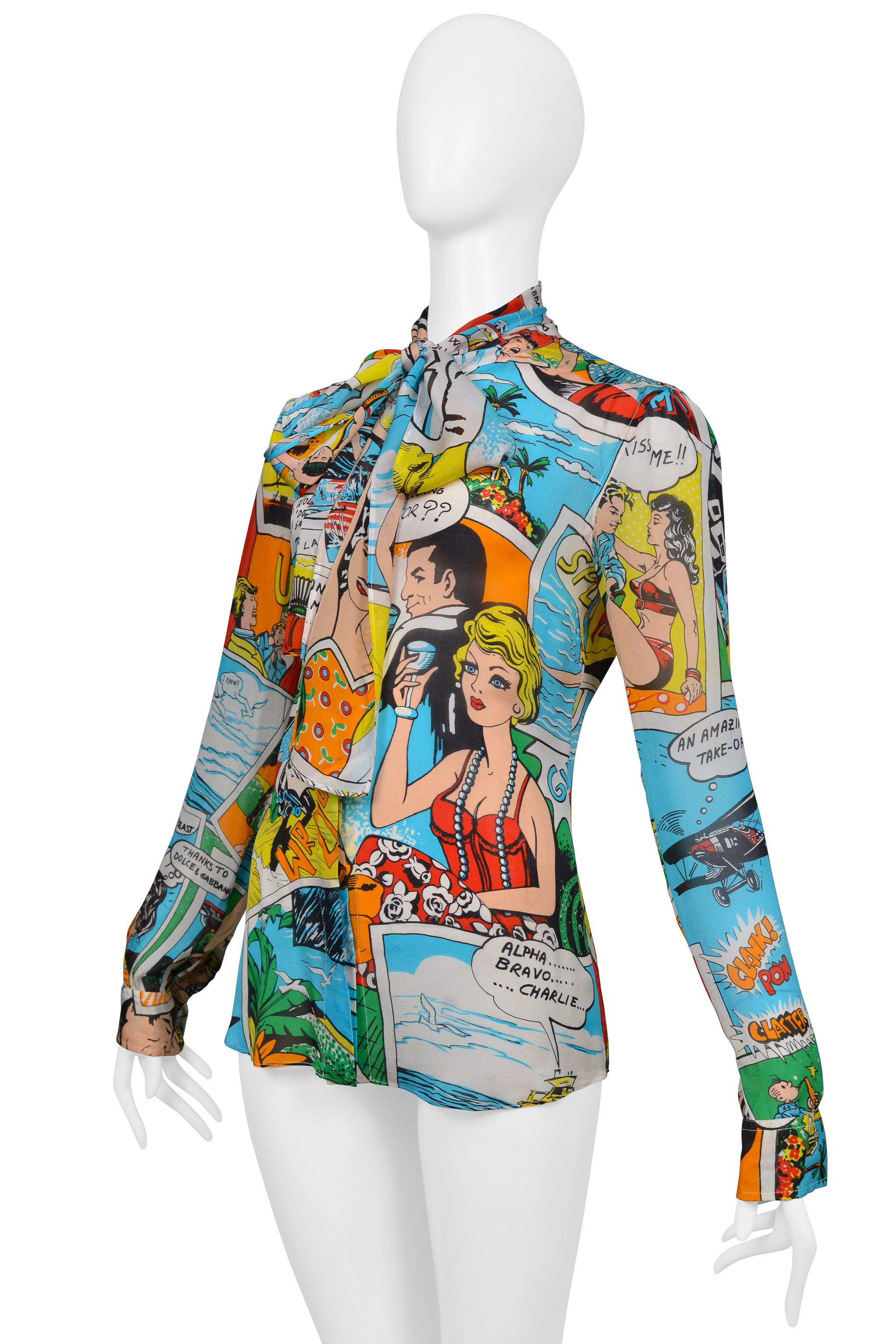 DOLCE & GABBANA MULTICOLOR COMIC BOOK PRINT TOP