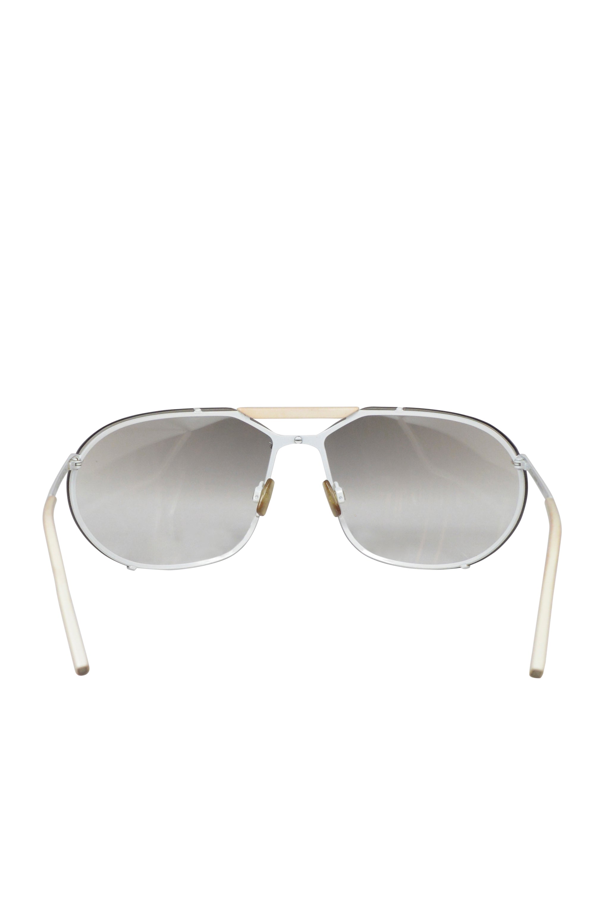 DOLCE & GABBANA WHITE  OVERSIZED SUNGLASSES WITH BONE TRIM