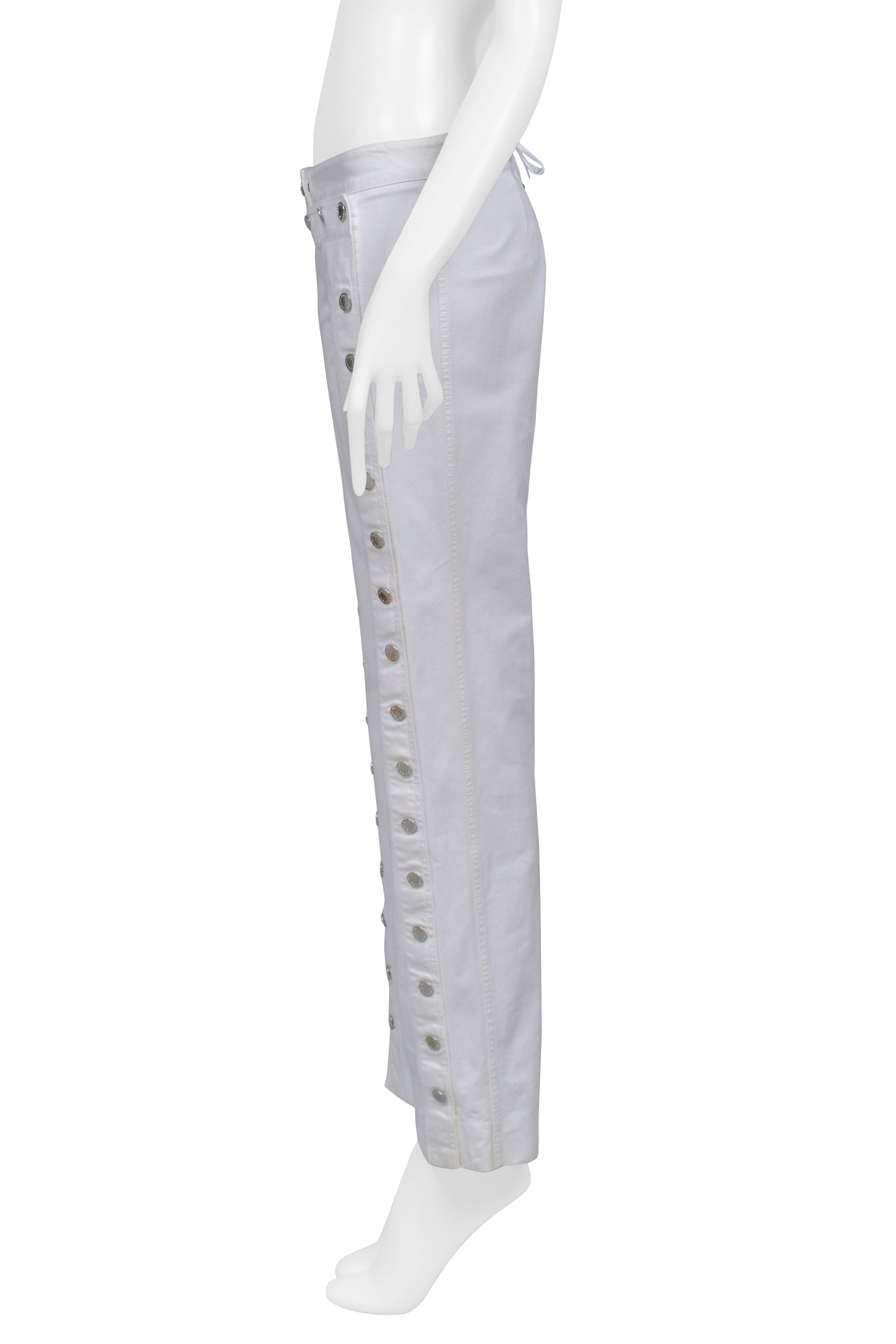 DOLCE & GABBANA WHITE JEANS WITH SAILOR BIB AND BUTTONS 2003