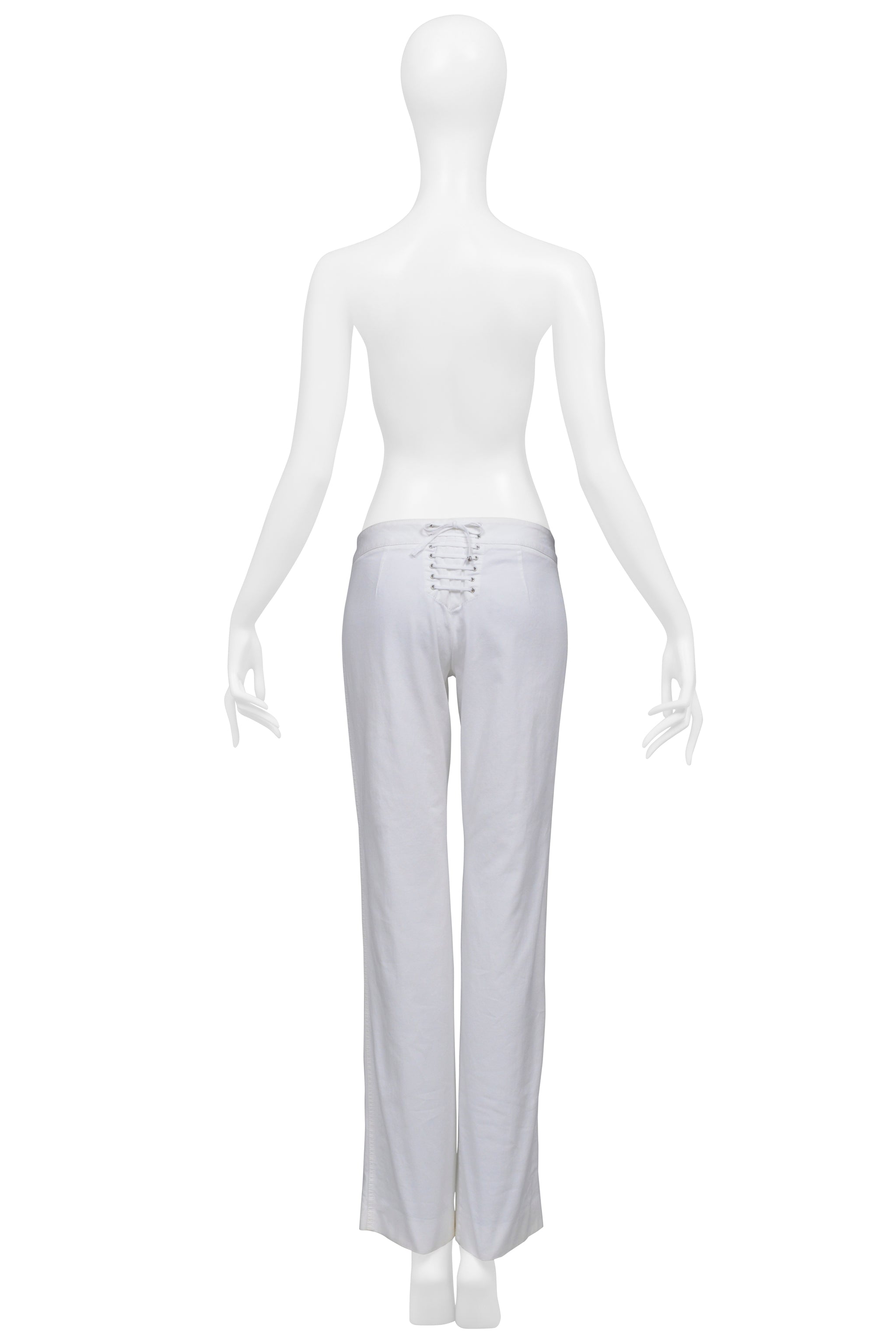 DOLCE & GABBANA WHITE JEANS WITH SAILOR BIB AND BUTTONS 2003