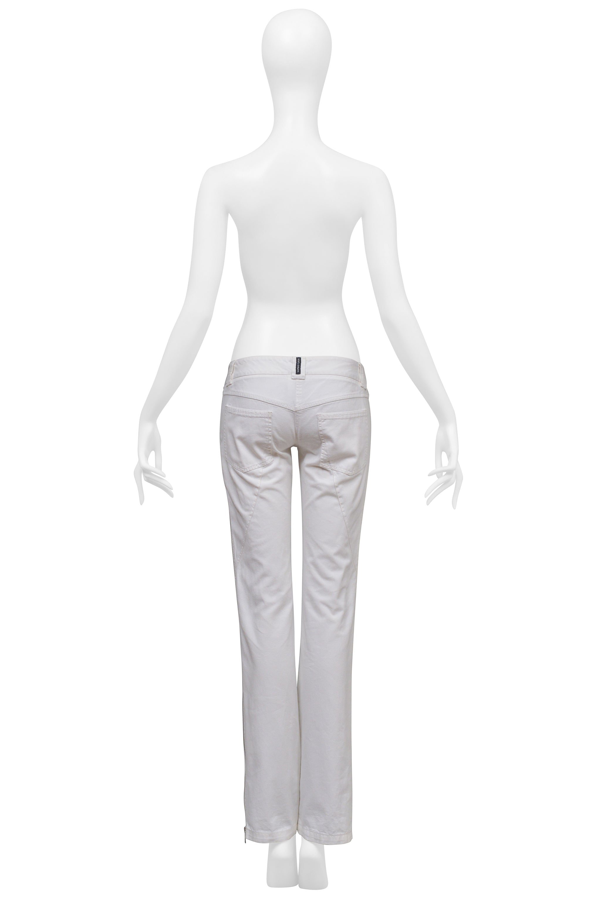 DOLCE & GABBANA WHITE PANTS WITH SIDE ZIPPERS