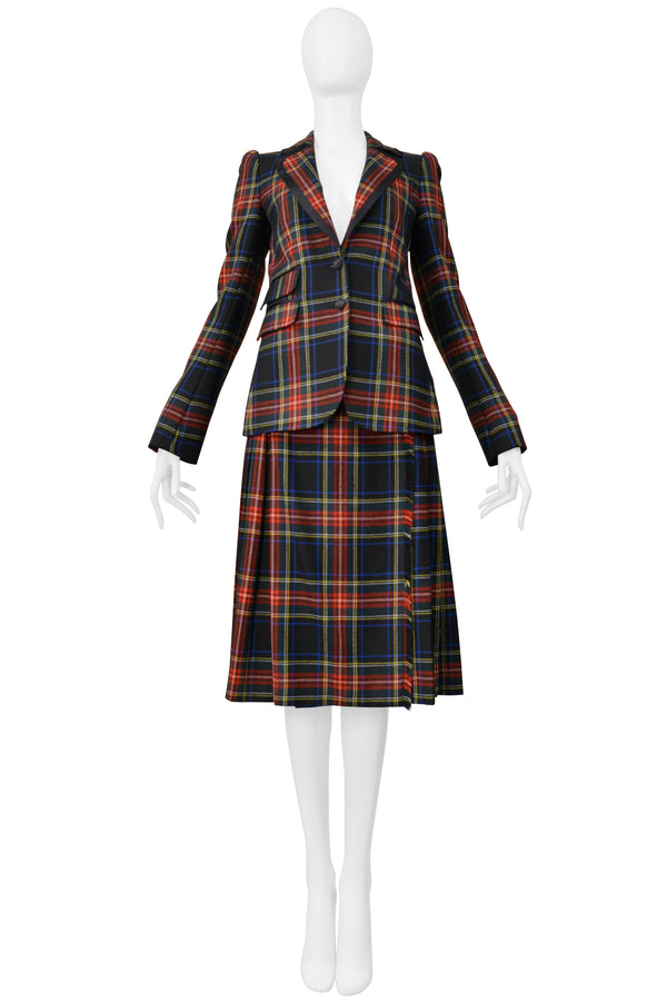 DOLCE & GABBANA D&G TARTAN PLAID JACKET & SKIRT ENSEMBLE 2008