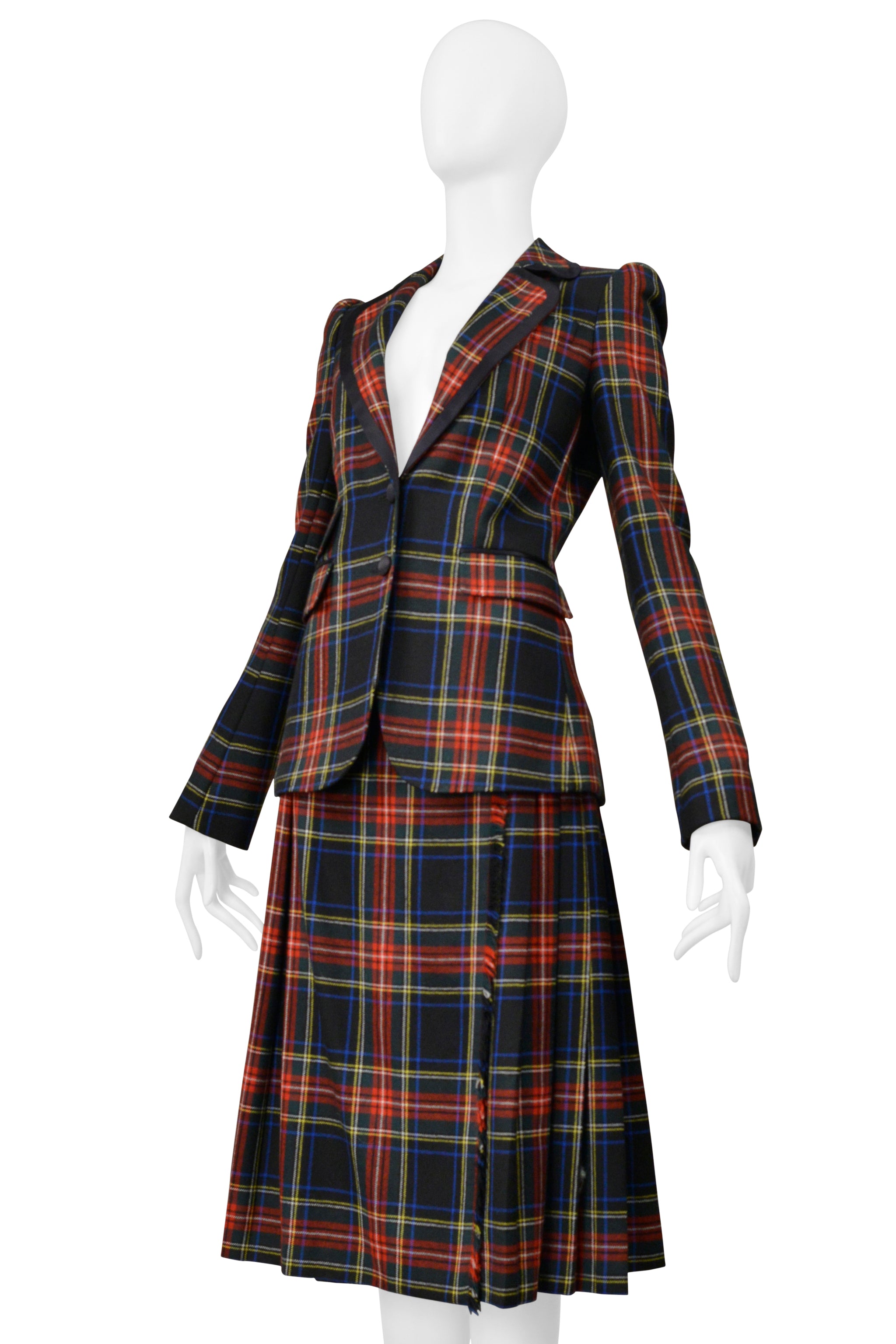 DOLCE & GABBANA D&G TARTAN PLAID JACKET & SKIRT ENSEMBLE 2008