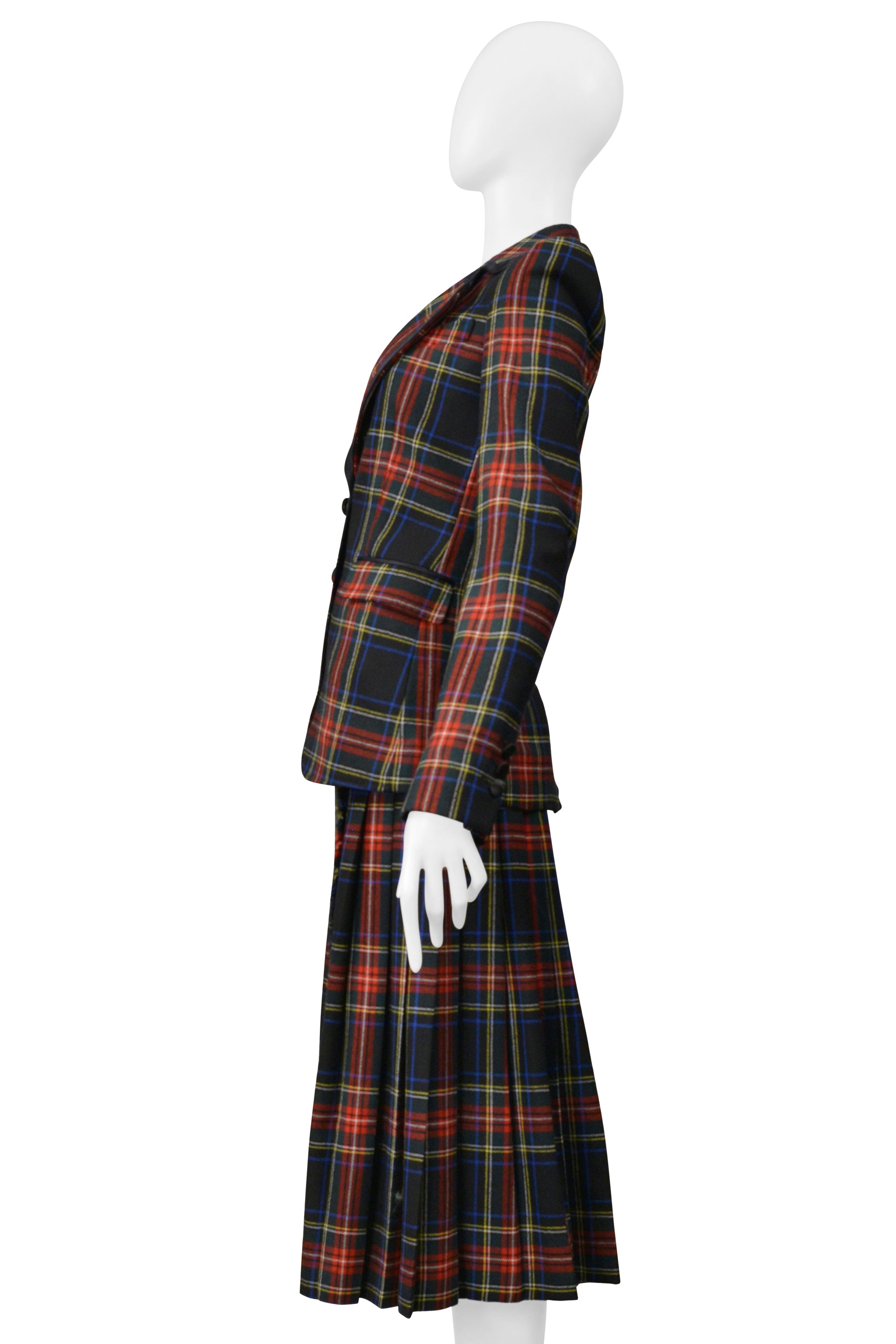 DOLCE & GABBANA D&G TARTAN PLAID JACKET & SKIRT ENSEMBLE 2008