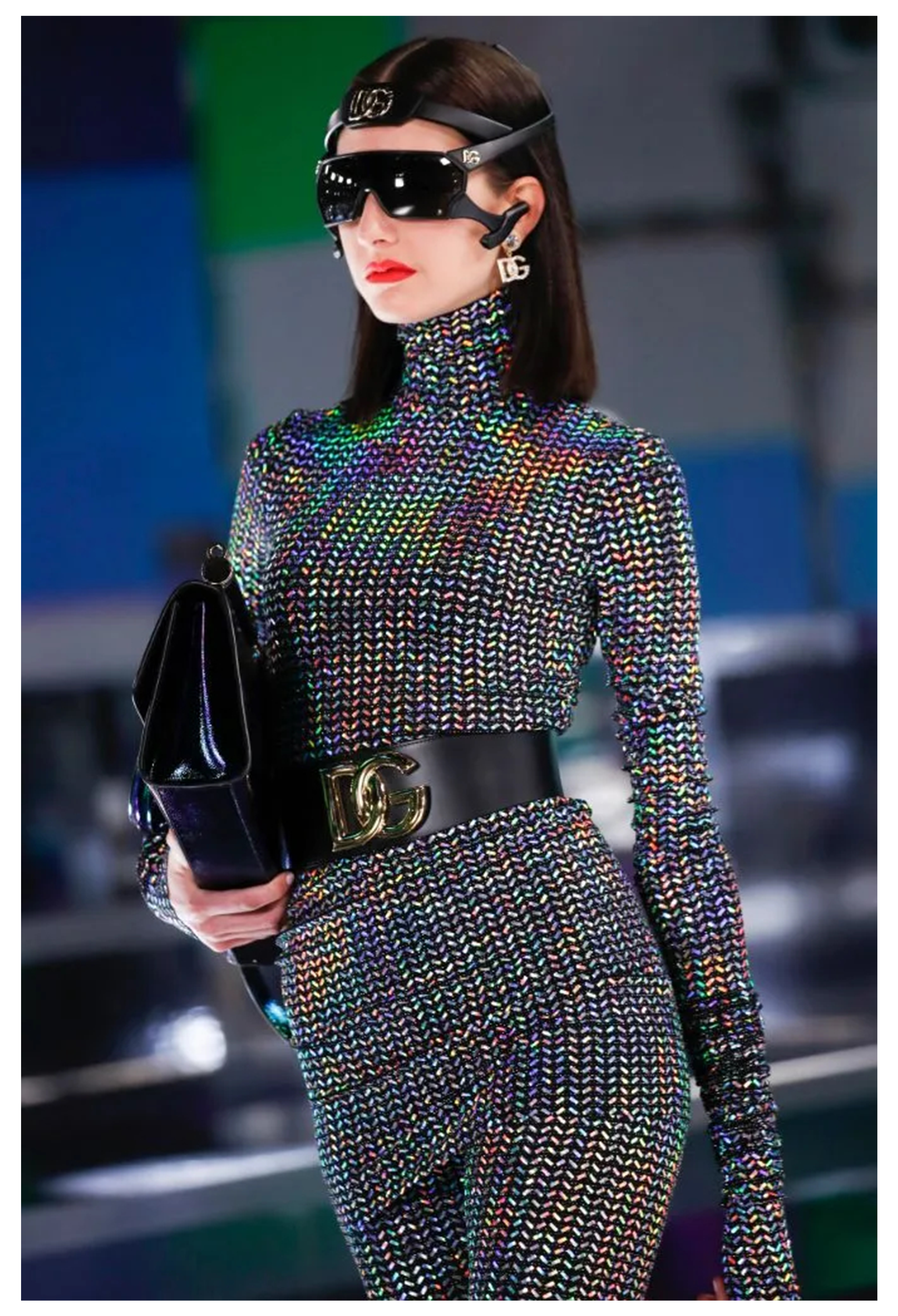 DOLCE & GABBANA LONG RAINBOW SEQUIN LEGGING ENSEMBLE 2021