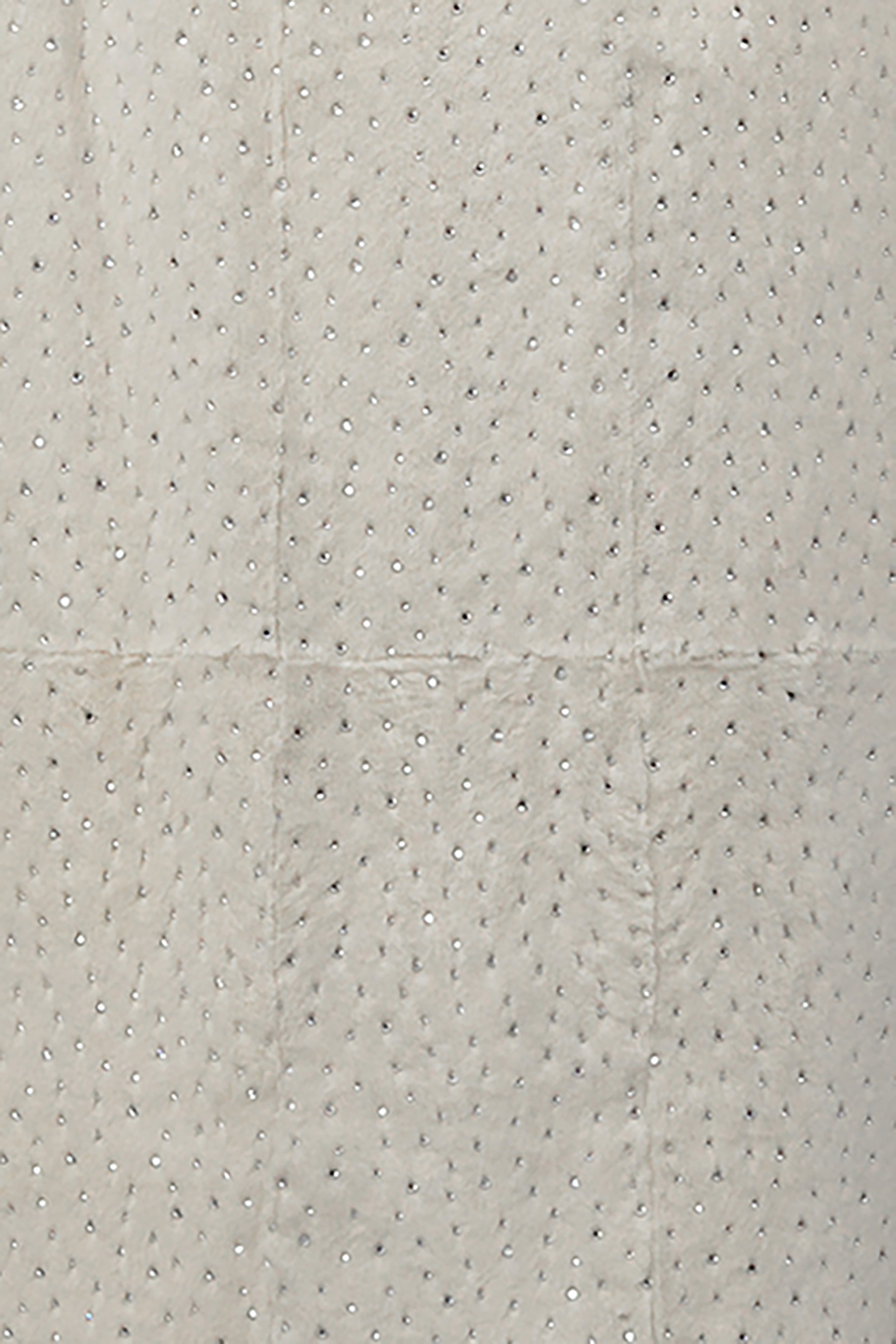 FENDI BY KARL LAGERFELD WHITE FUR SKIRT WITH SWAROVSKI CRYSTALS 1999