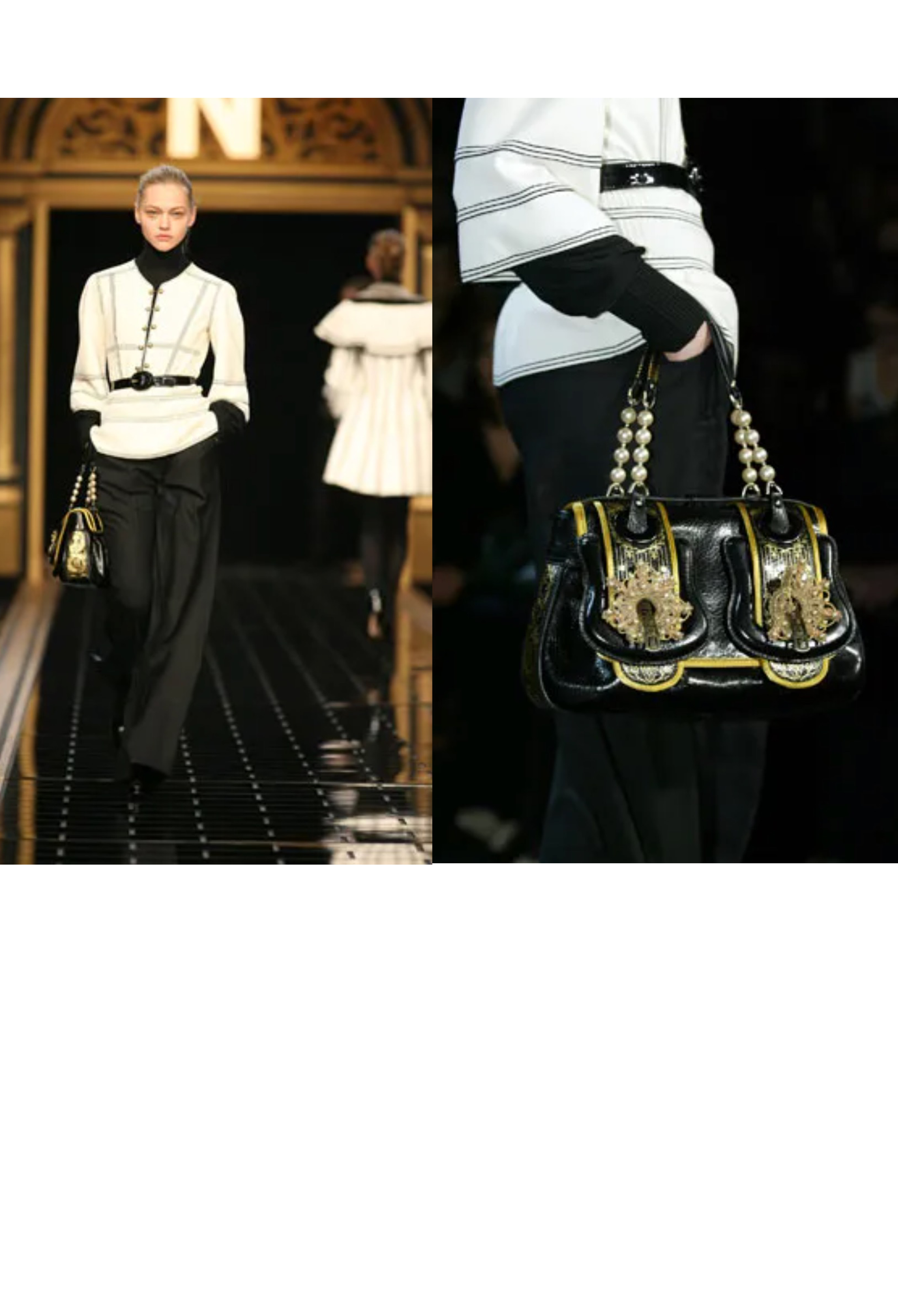 FENDI PEARL & GOLD HARDWARE "B" BAG 2006