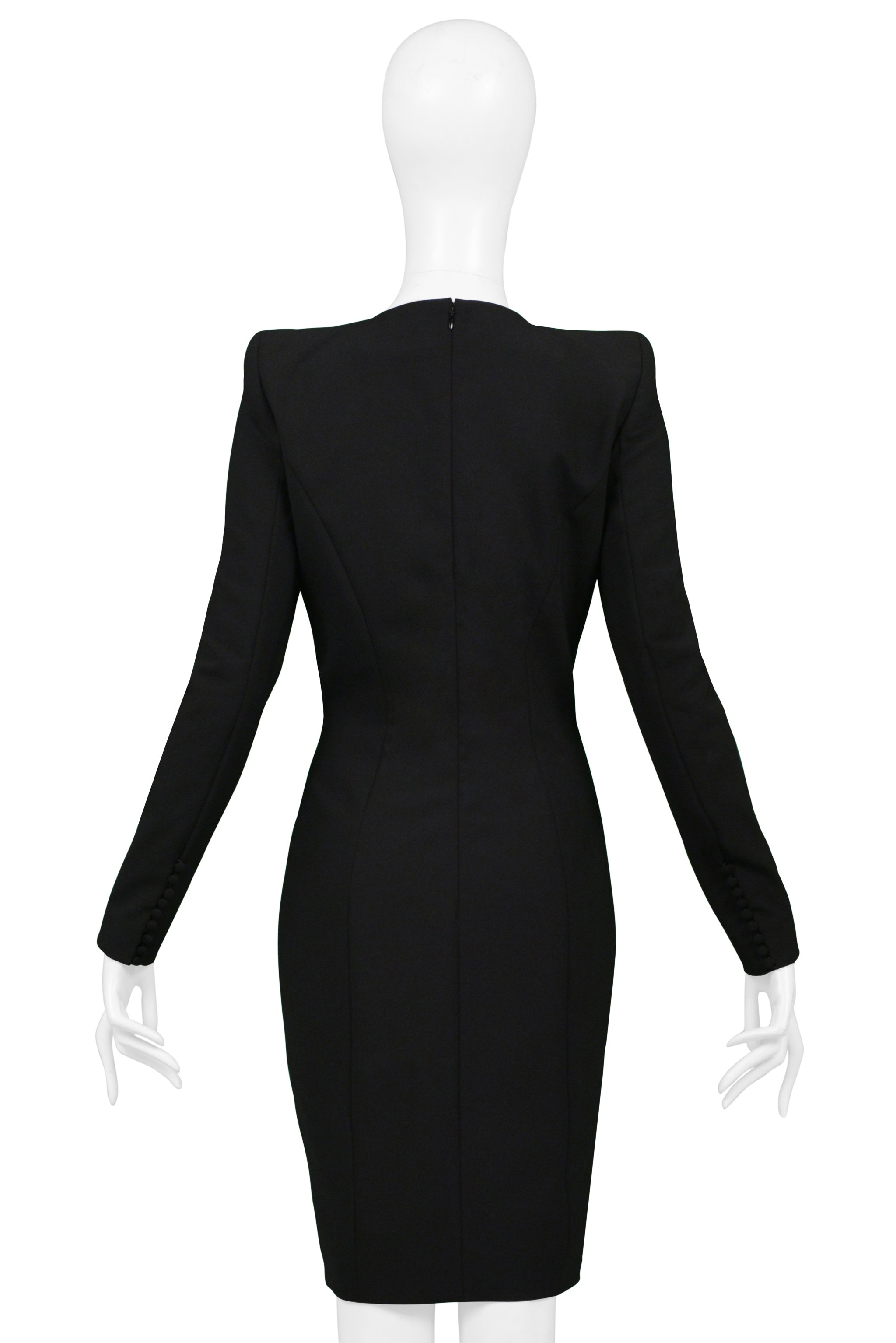 JOHN GALLIANO BLACK TUXEDO DRESS WITH LONG SLEEVES 1997