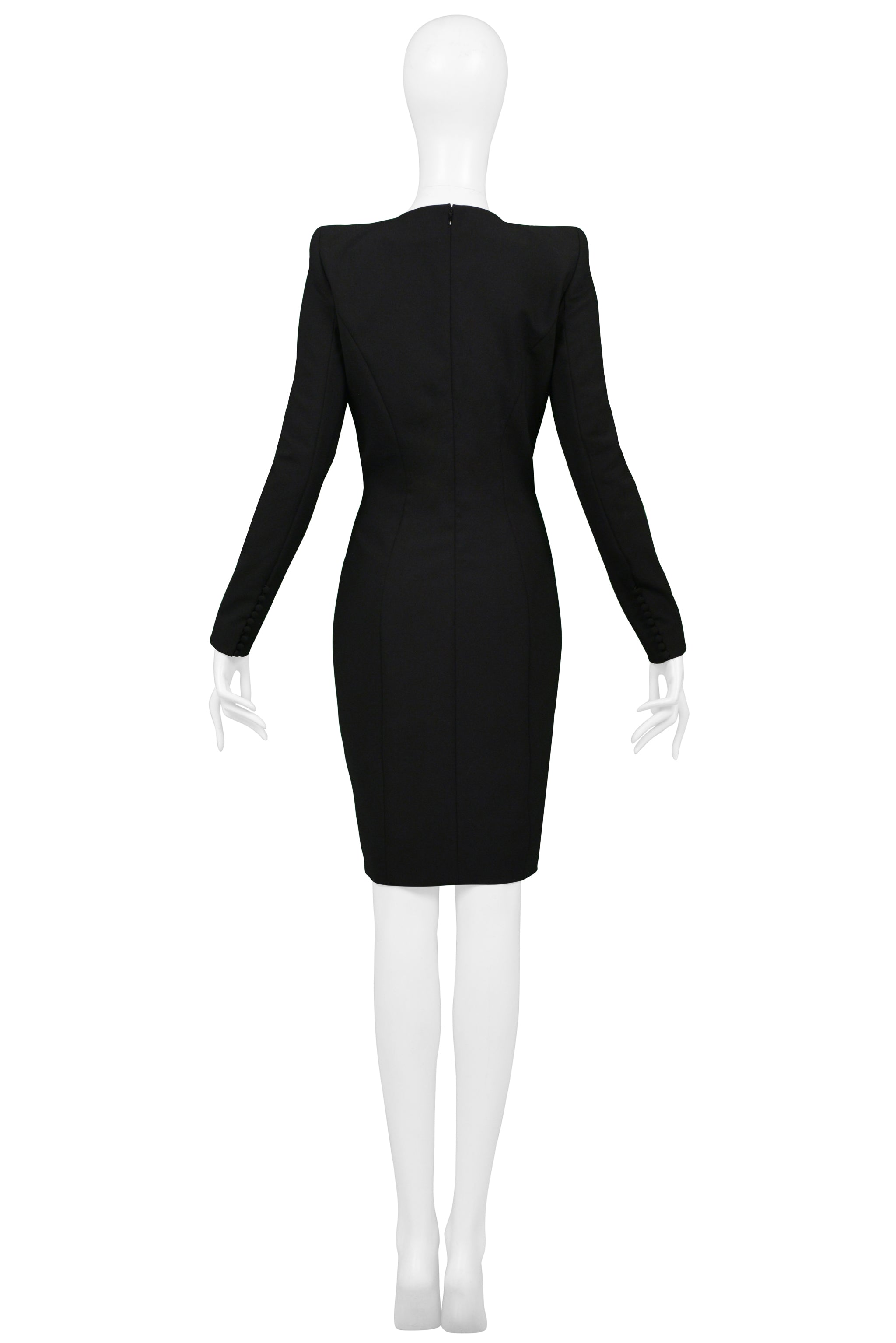 JOHN GALLIANO BLACK TUXEDO DRESS WITH LONG SLEEVES 1997