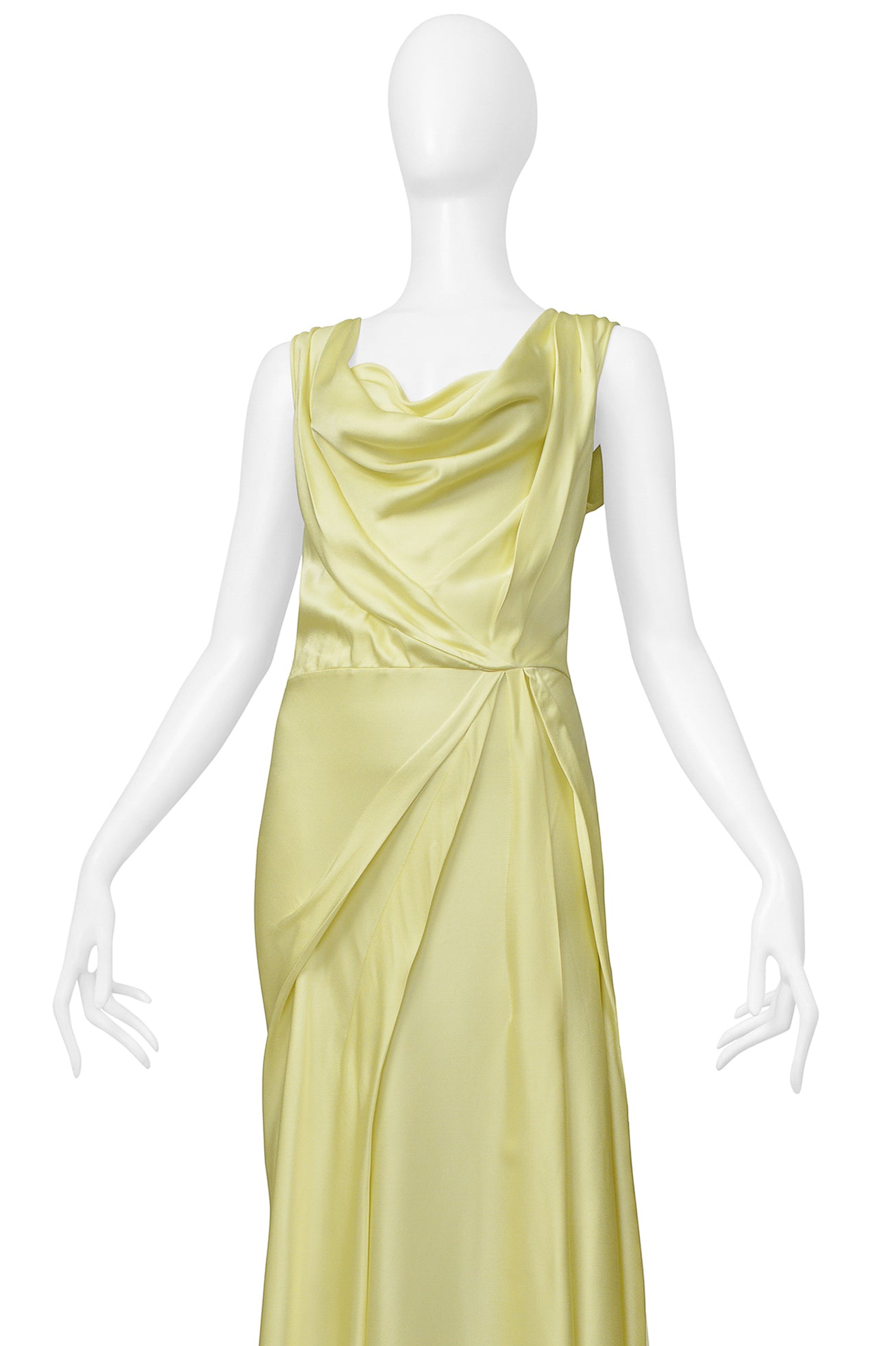 JOHN GALLIANO LEMON MERINGUE SATIN EVENING GOWN 2000S