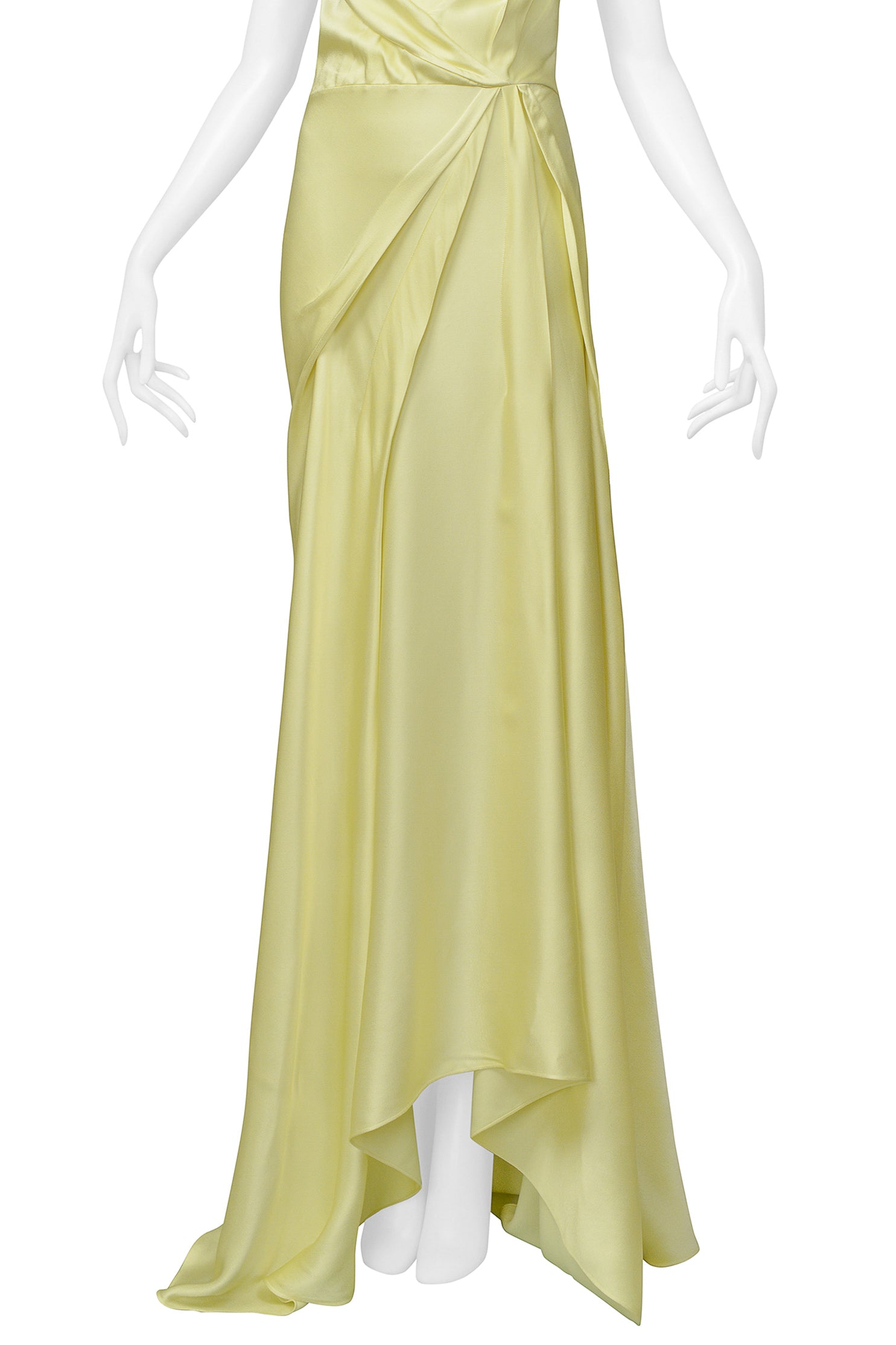 JOHN GALLIANO LEMON MERINGUE SATIN EVENING GOWN 2000S