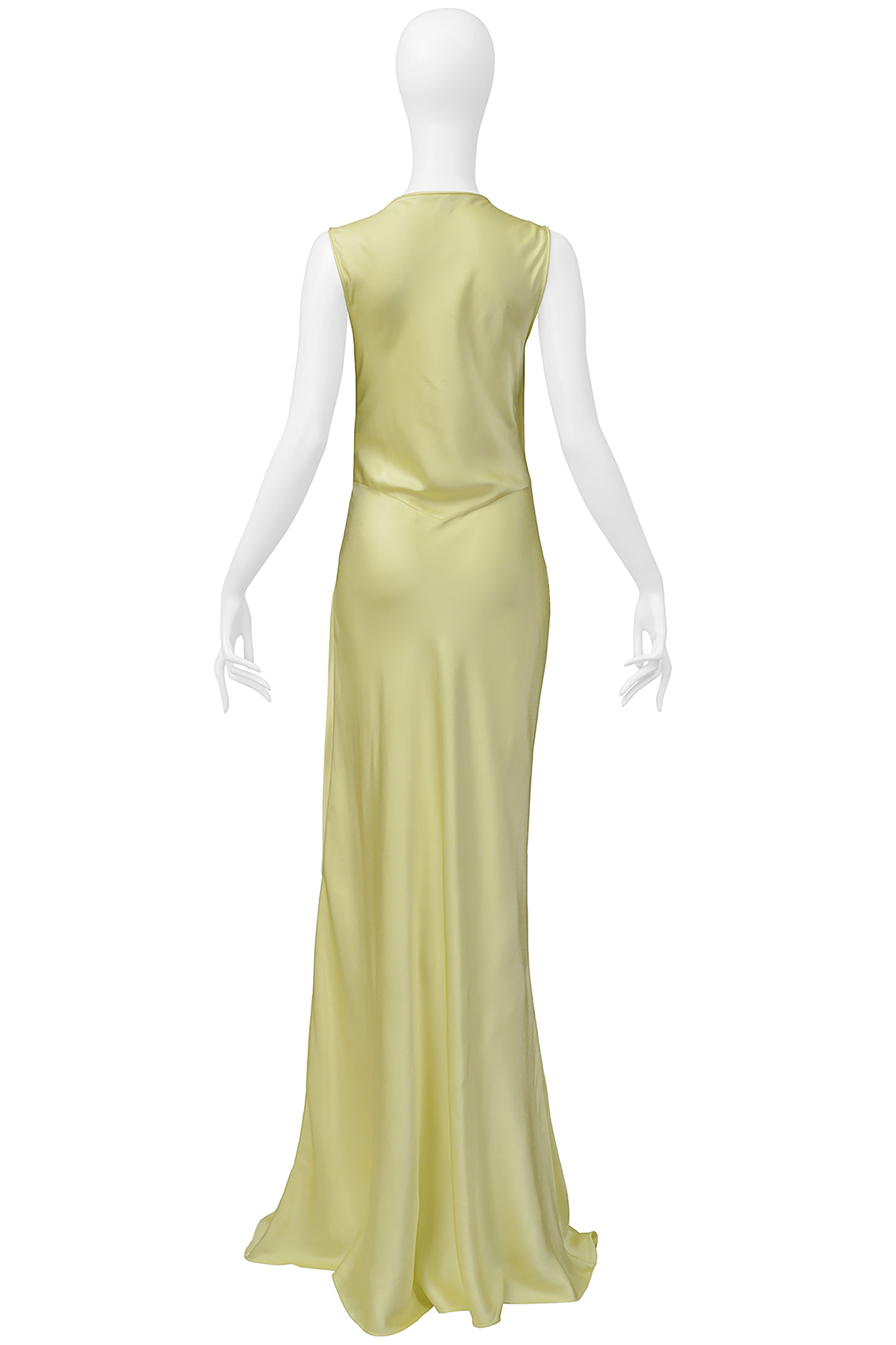 JOHN GALLIANO LEMON MERINGUE SATIN EVENING GOWN 2000S