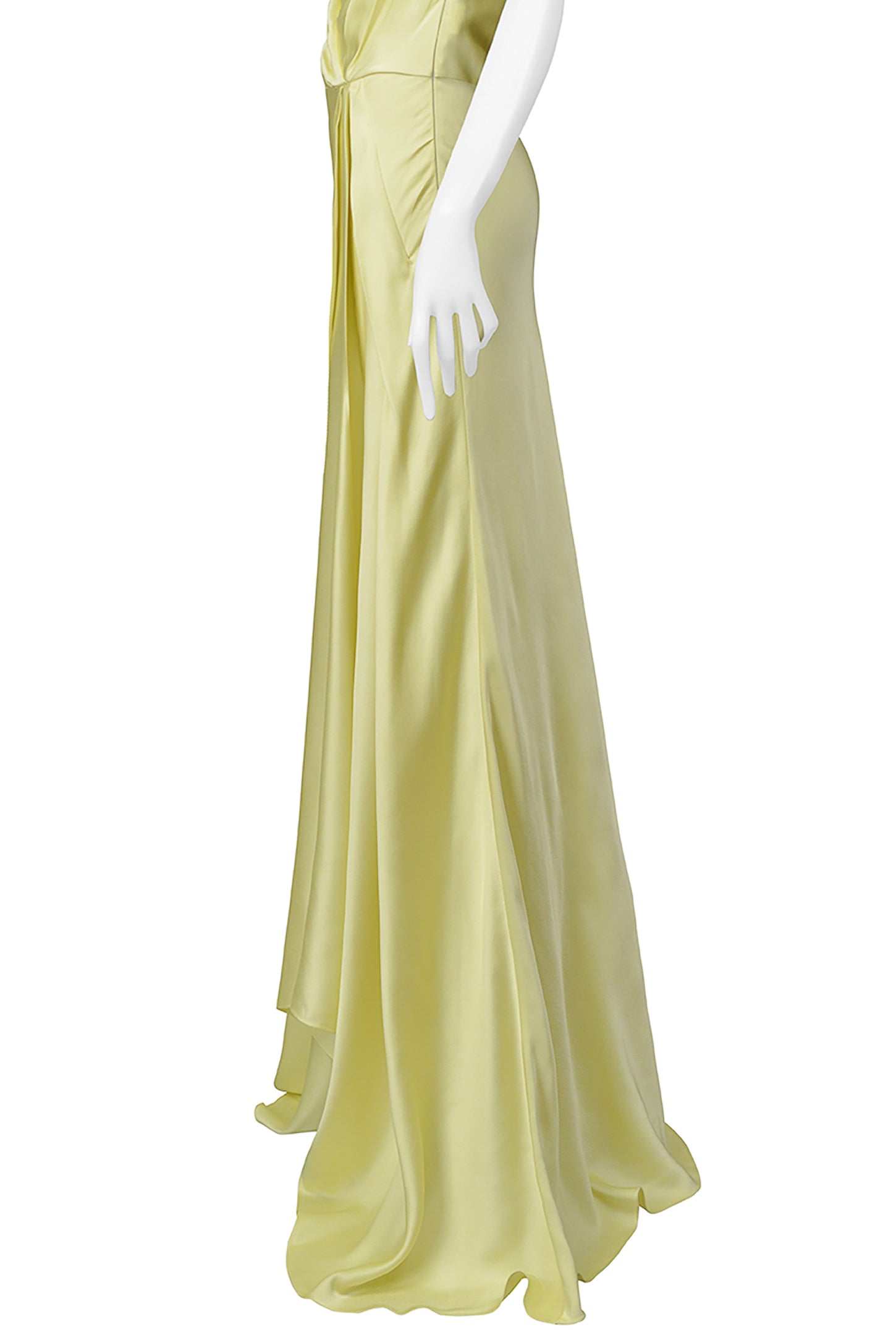 JOHN GALLIANO LEMON MERINGUE SATIN EVENING GOWN 2000S