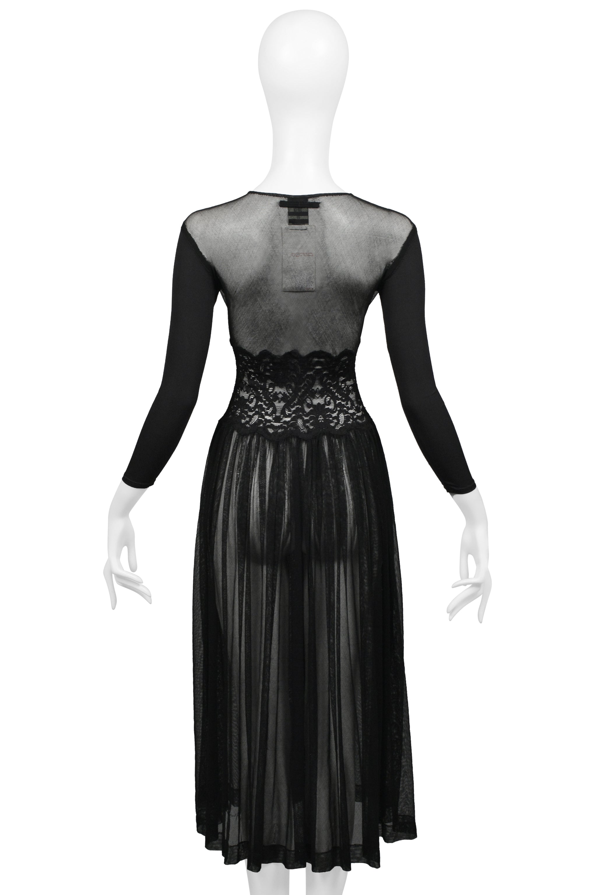 JEAN PAUL GAULTIER BLACK MESH, LACE AND TULLE BALLET DRESS 1988