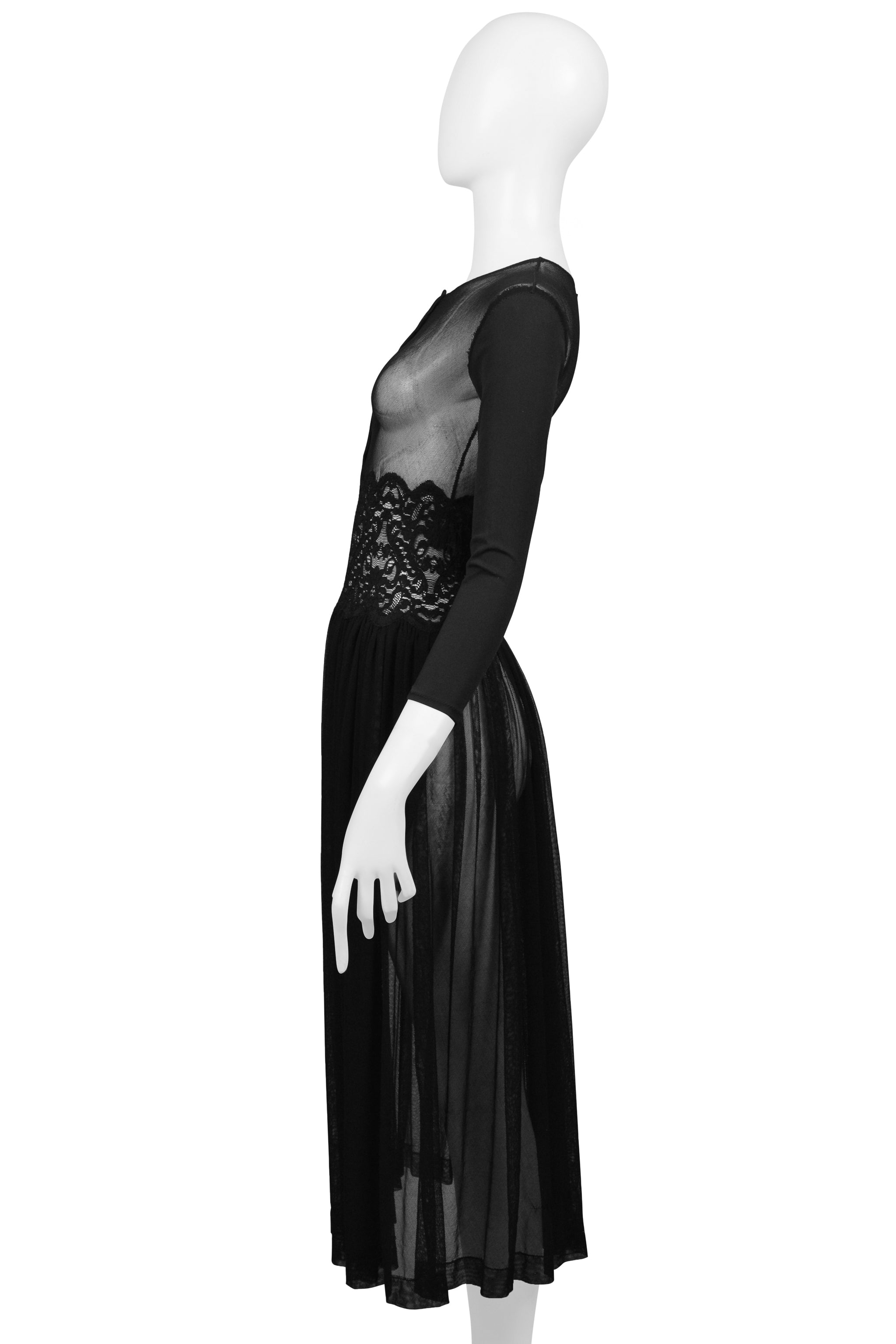 JEAN PAUL GAULTIER BLACK MESH, LACE AND TULLE BALLET DRESS 1988