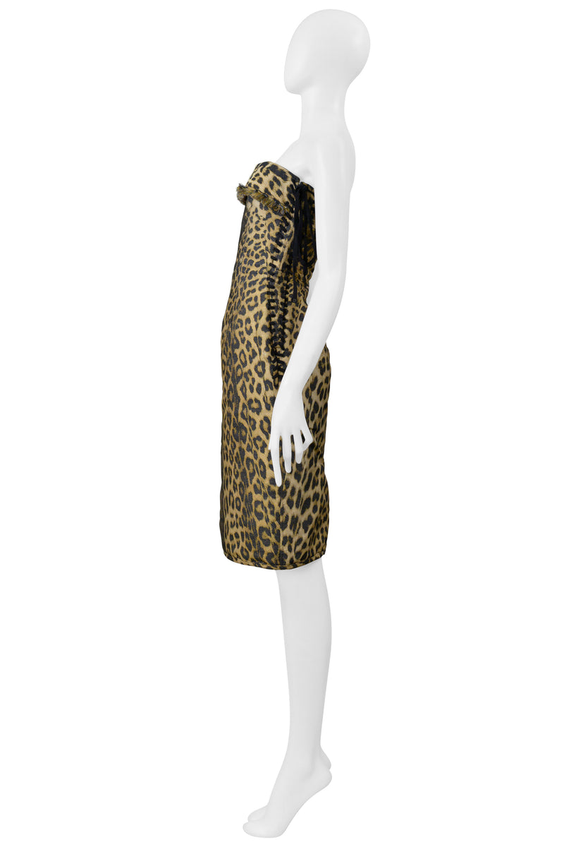 JEAN PAUL GAULTIER TROMPE L'OEIL LEOPARD PRINT DRESS AND CORSET LACING 2004