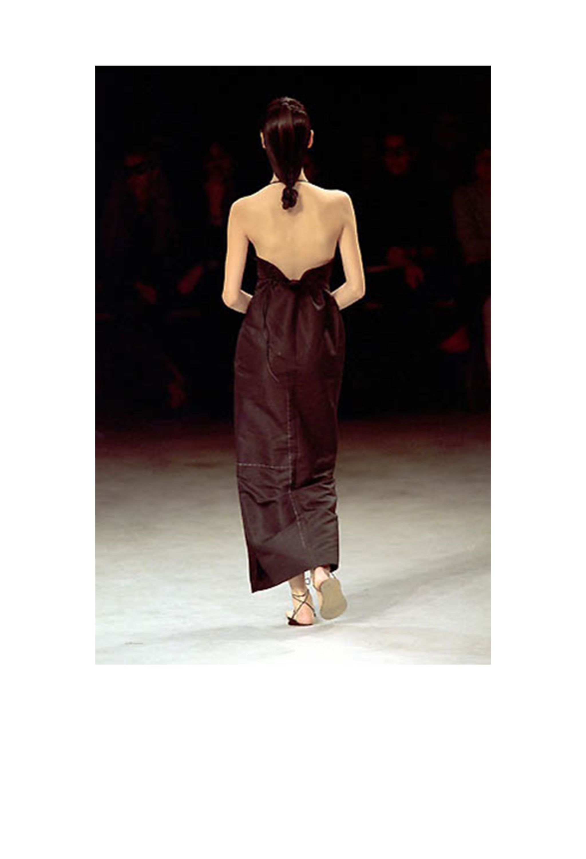 YOHJI YAMAMOTO BLACK SILK DRESS WITH CROSS AND LEATHER STRAPS 2000