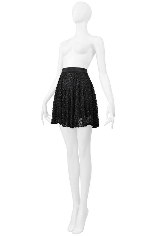 GENNY BLACK CHIFFON FANCY SKIRT WITH EXTRAORDINARY PAISLEY BEADING