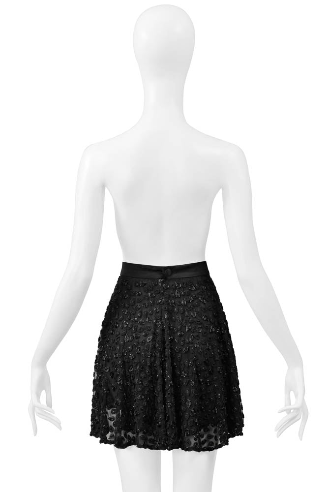 GENNY BLACK CHIFFON FANCY SKIRT WITH EXTRAORDINARY PAISLEY BEADING