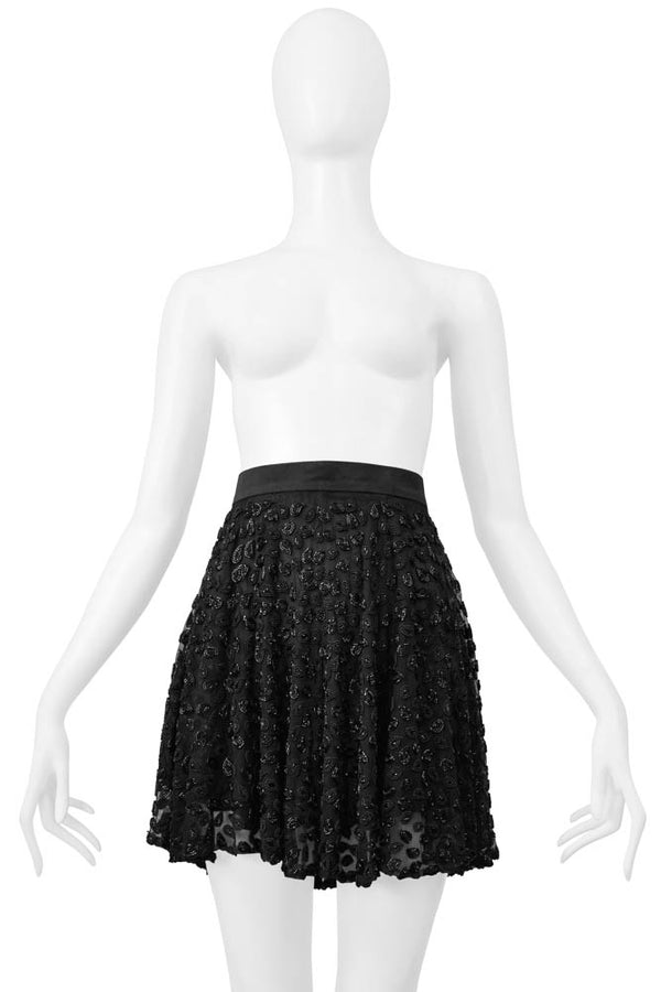 GENNY BLACK CHIFFON FANCY SKIRT WITH EXTRAORDINARY PAISLEY BEADING