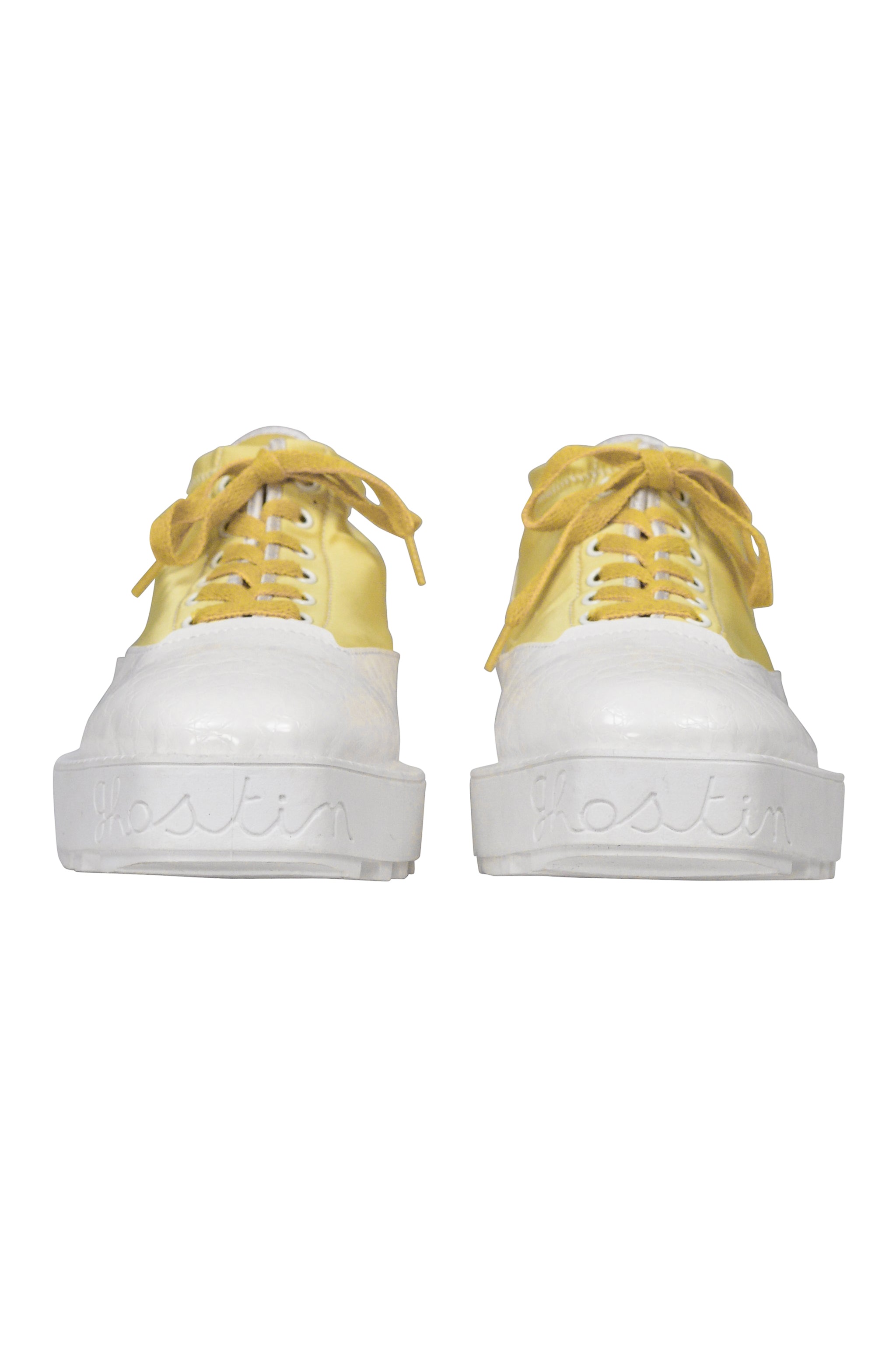 GHOSTIN BY PIERRE GIROD YELLOW AND WHITE TRAINERS