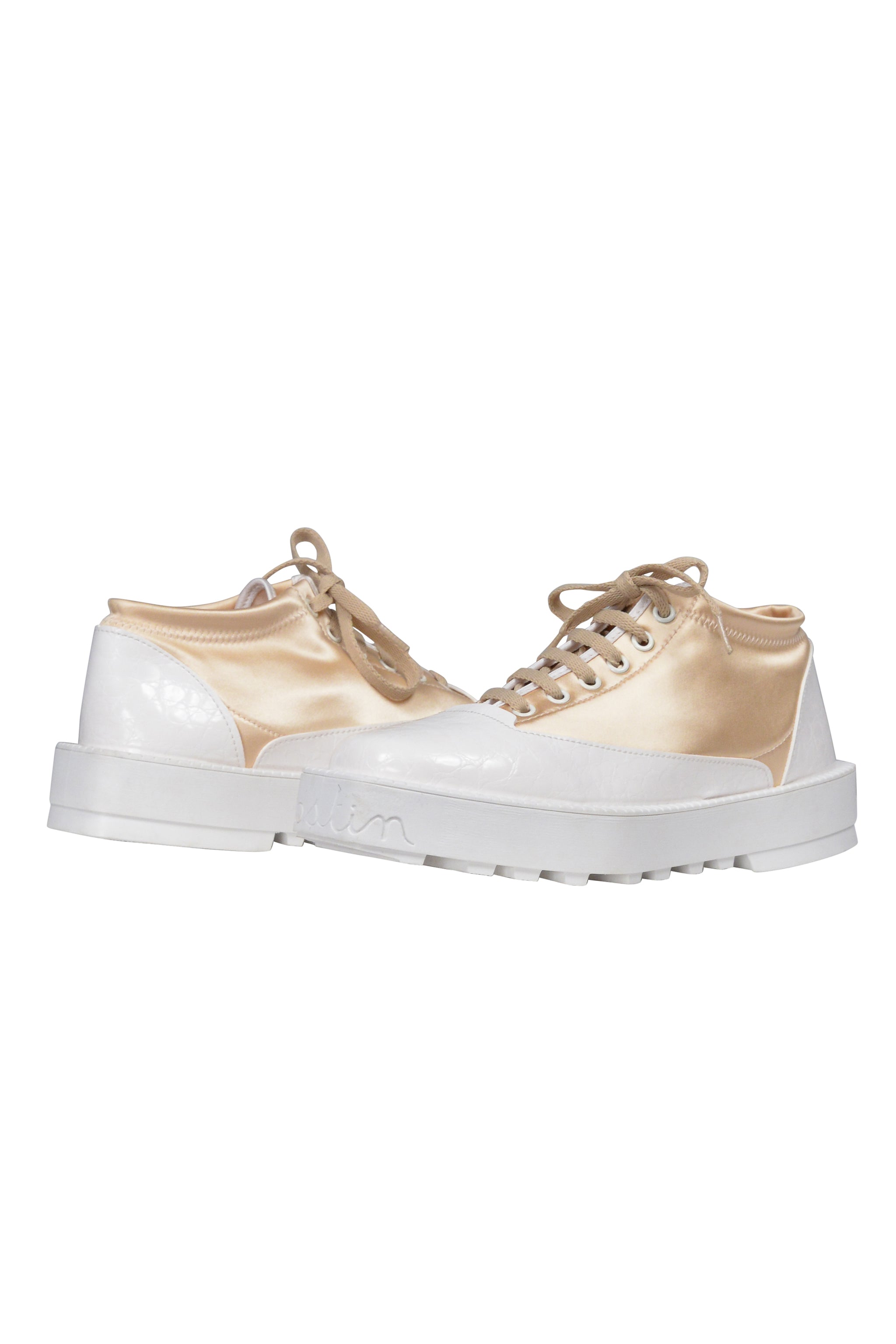 GHOSTIN BY PIERRE GIROD GOLD AND WHITE SNEAKERS