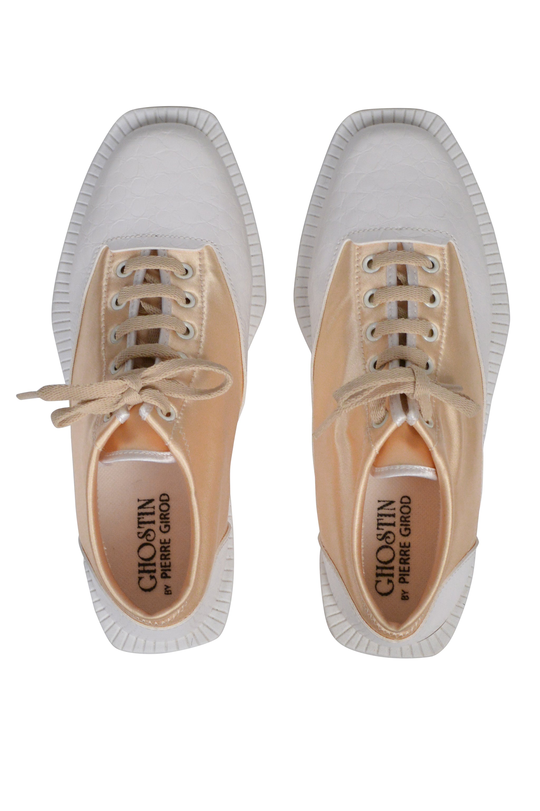 GHOSTIN BY PIERRE GIROD GOLD AND WHITE SNEAKERS
