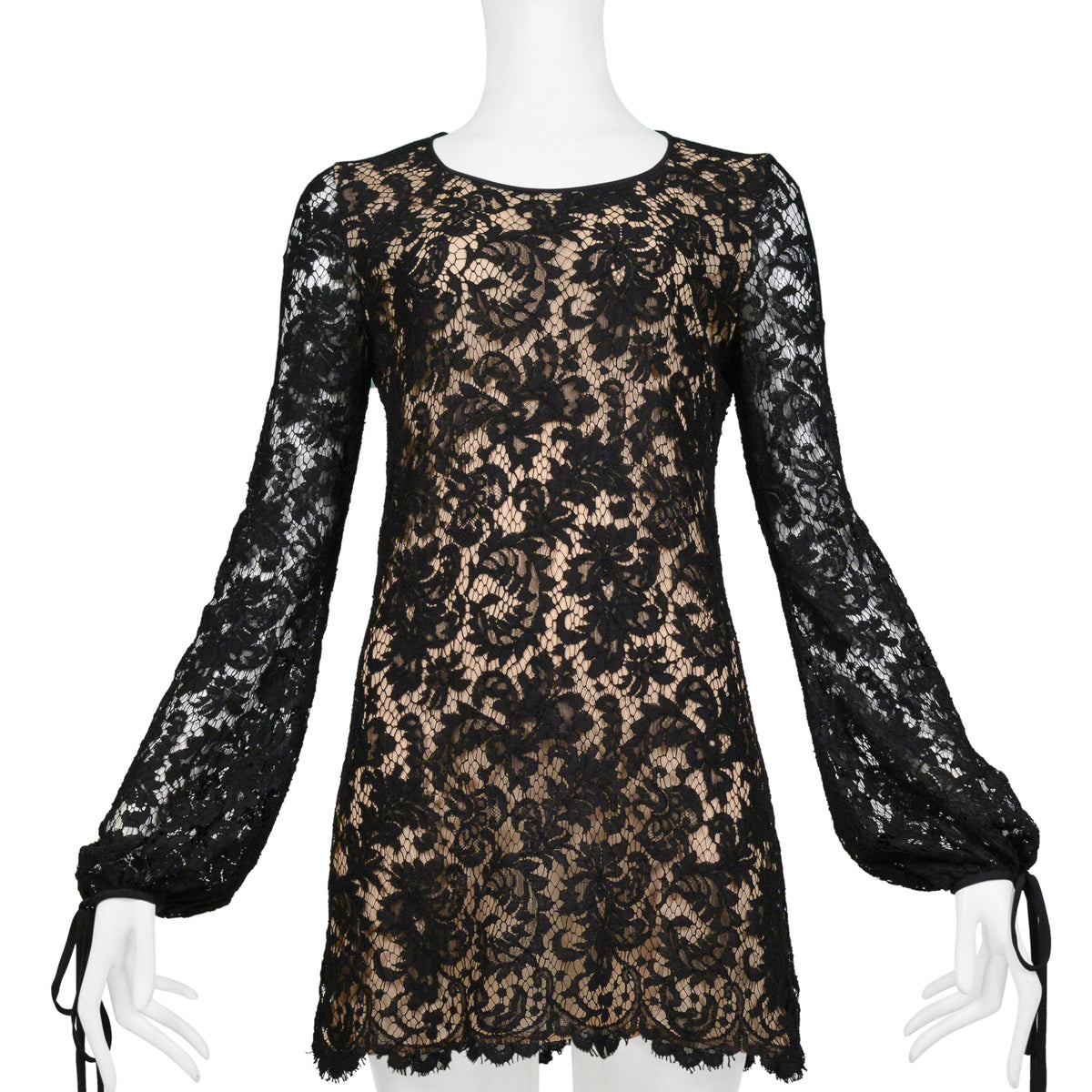 GUCCI BY TOM FORD BLACK LACE MINI DRESS 1996