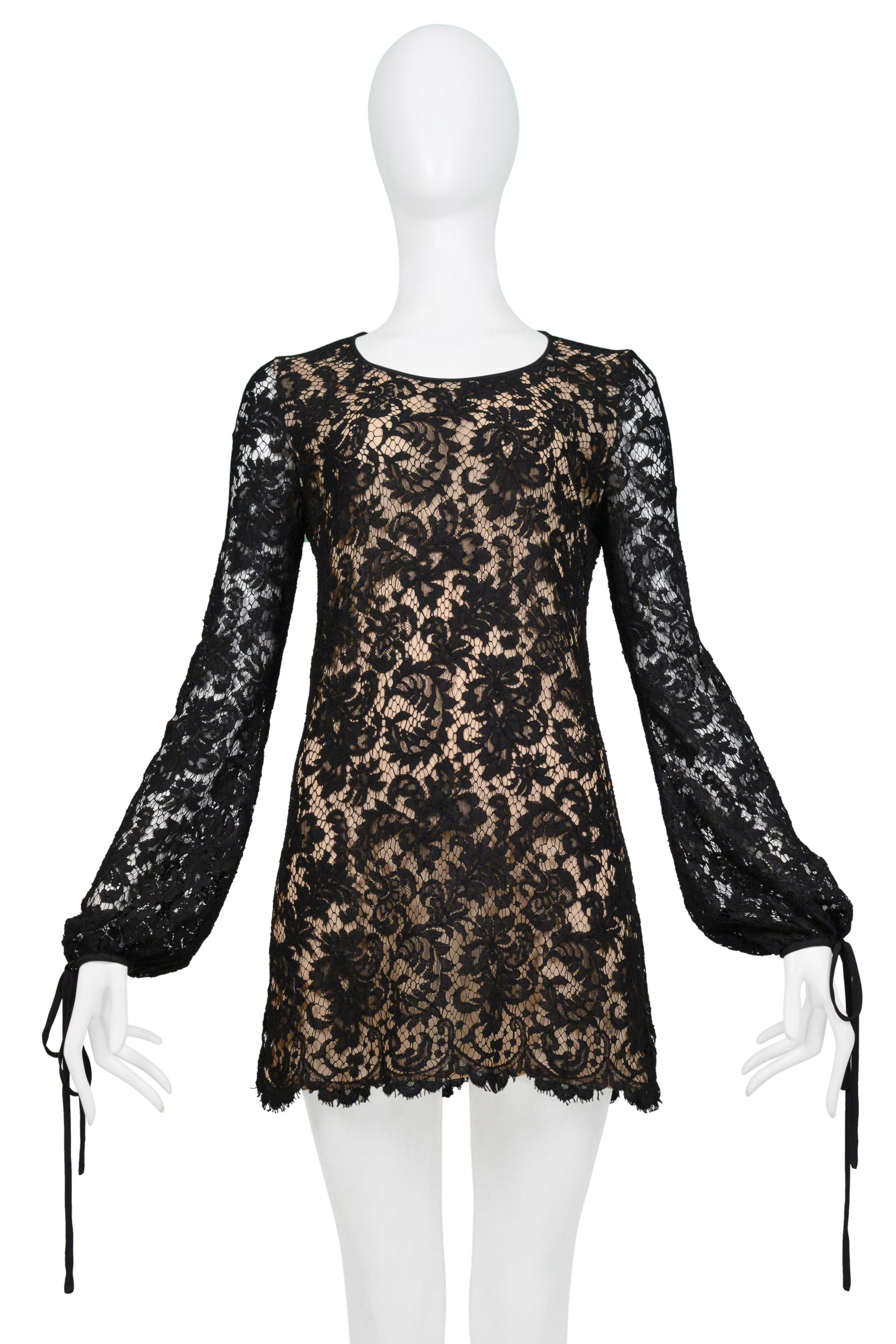 GUCCI BY TOM FORD BLACK LACE MINI DRESS 1996