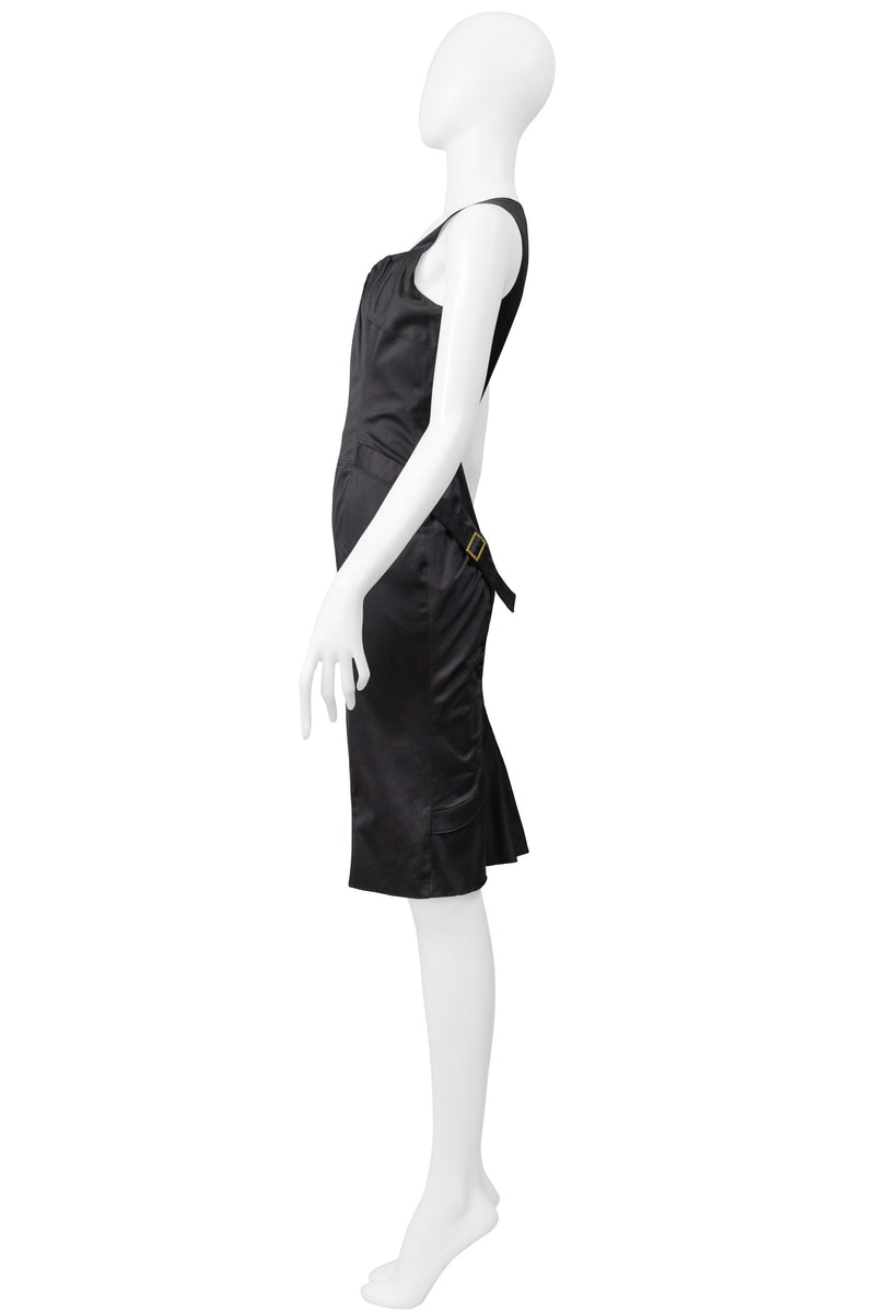 GUCCI BY TOM FORD CHARCOAL GREY BUCKLE BACK DRESS 2003