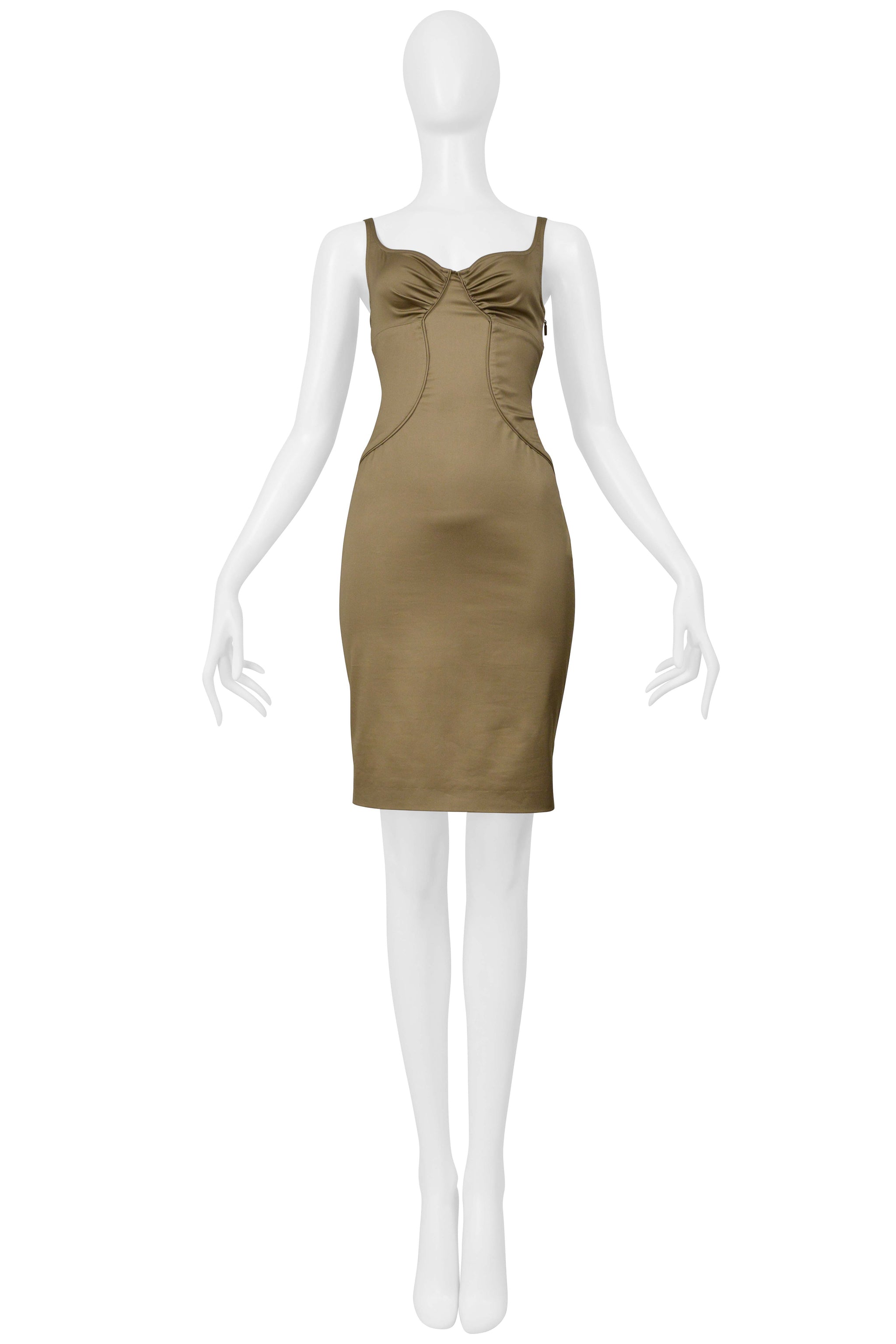 GUCCI BY TOM FORD KHAKI COCKTAIL DRESS 2003
