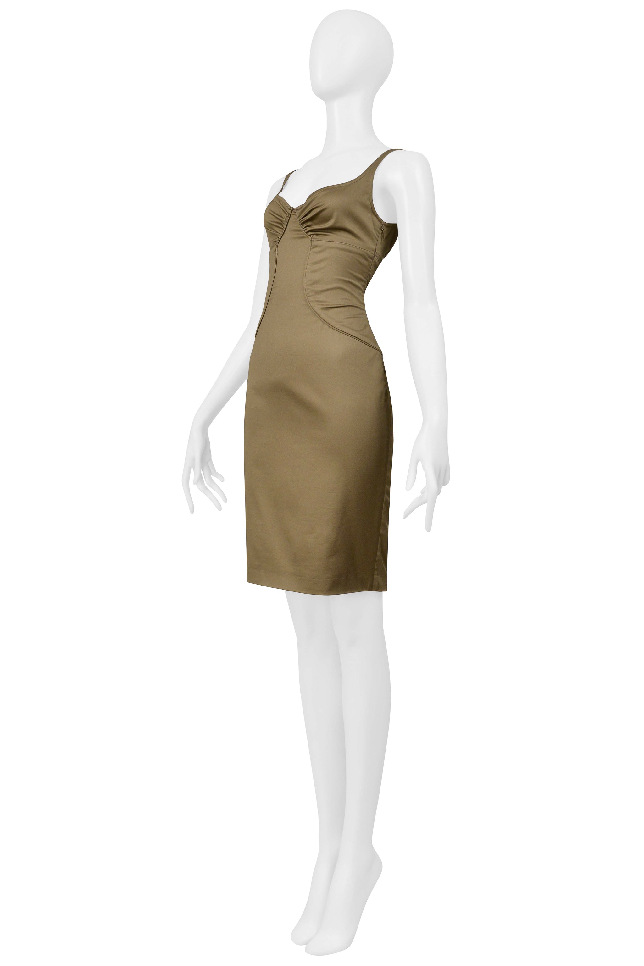 GUCCI BY TOM FORD KHAKI COCKTAIL DRESS 2003