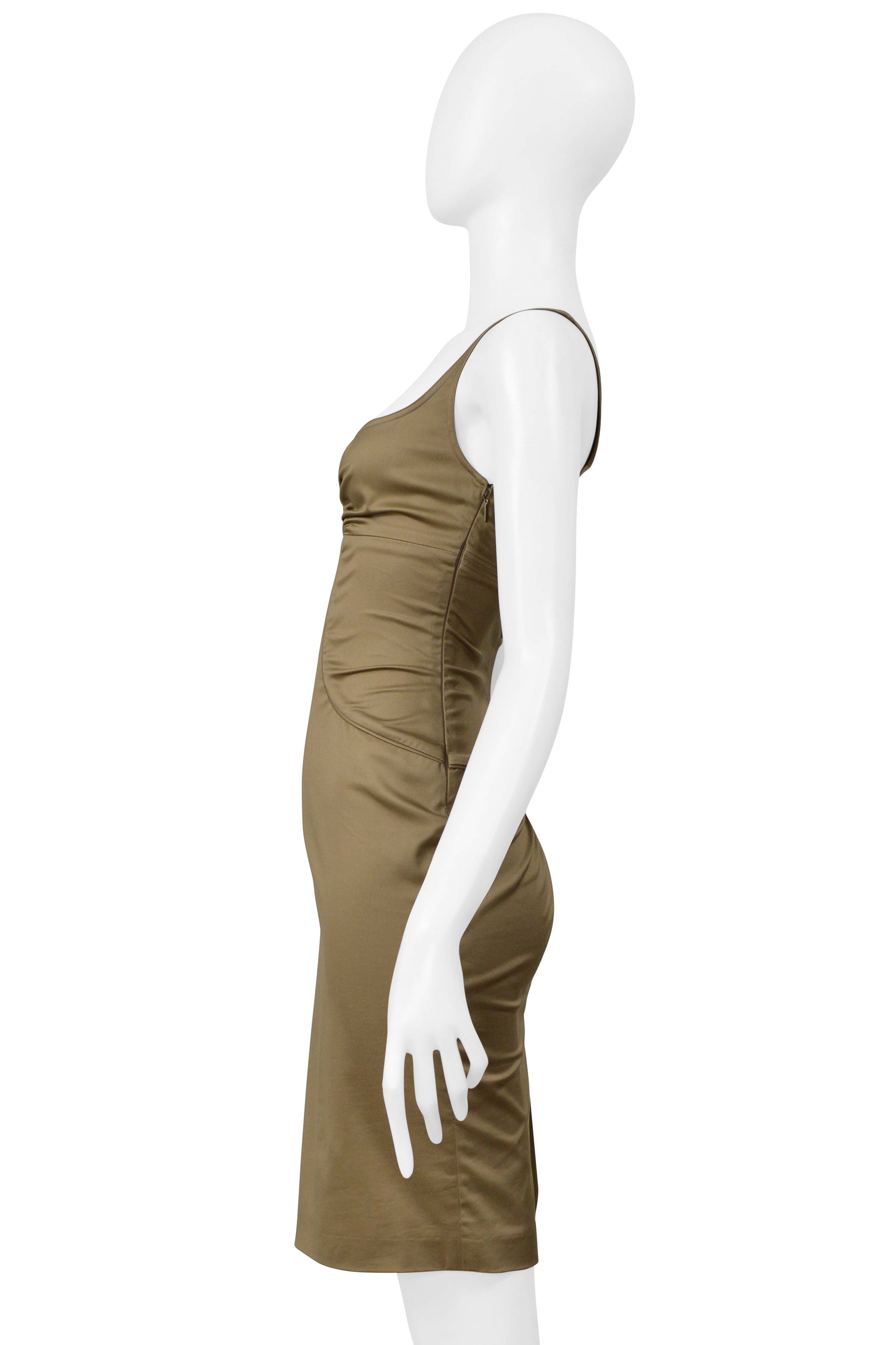 GUCCI BY TOM FORD KHAKI COCKTAIL DRESS 2003