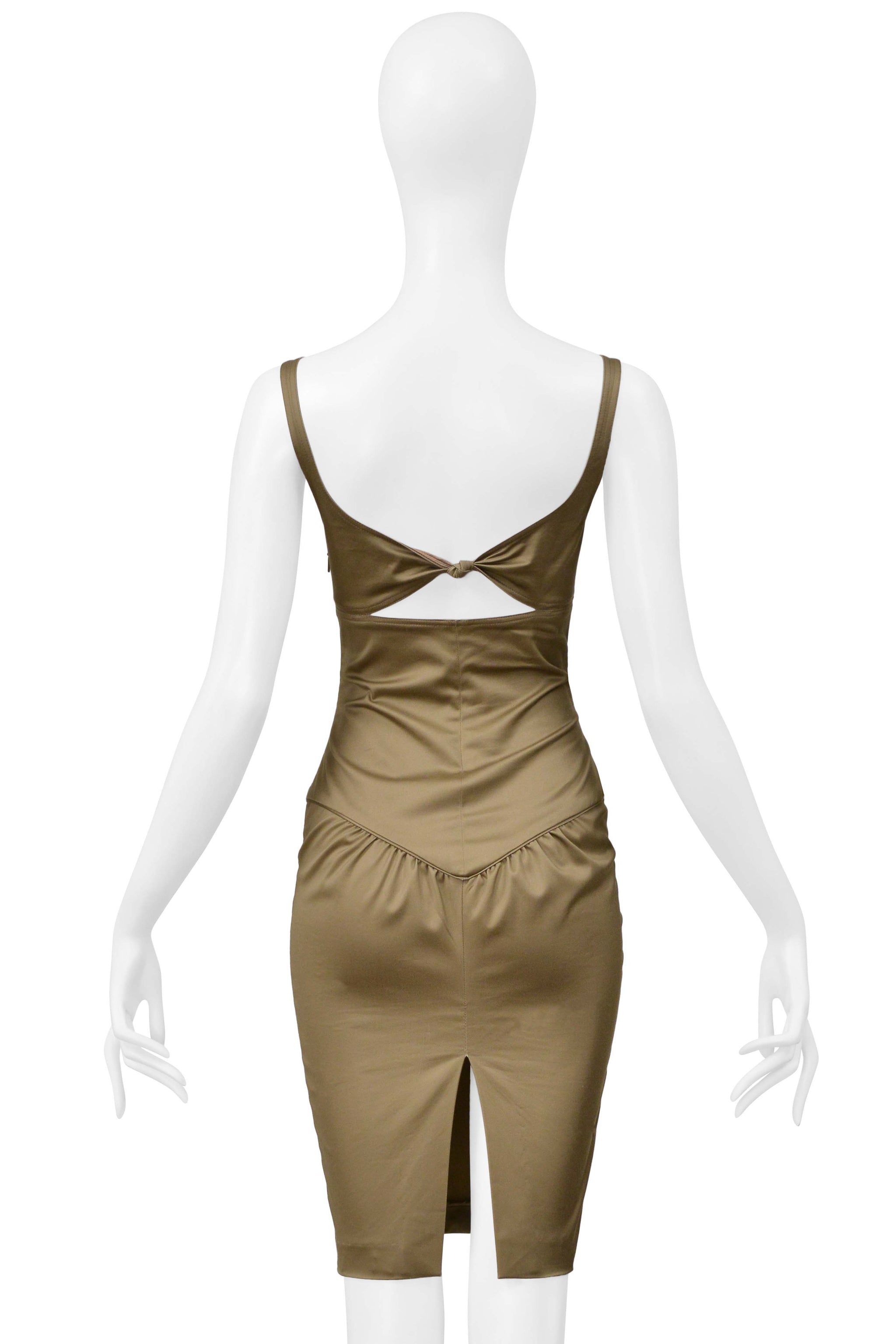 GUCCI BY TOM FORD KHAKI COCKTAIL DRESS 2003