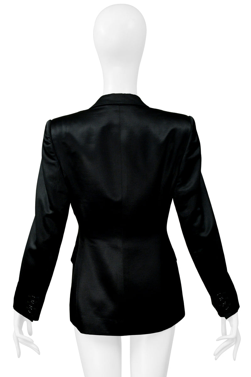 GUCCI BY TOM FORD BLACK SATIN EVENING JACKET 1996